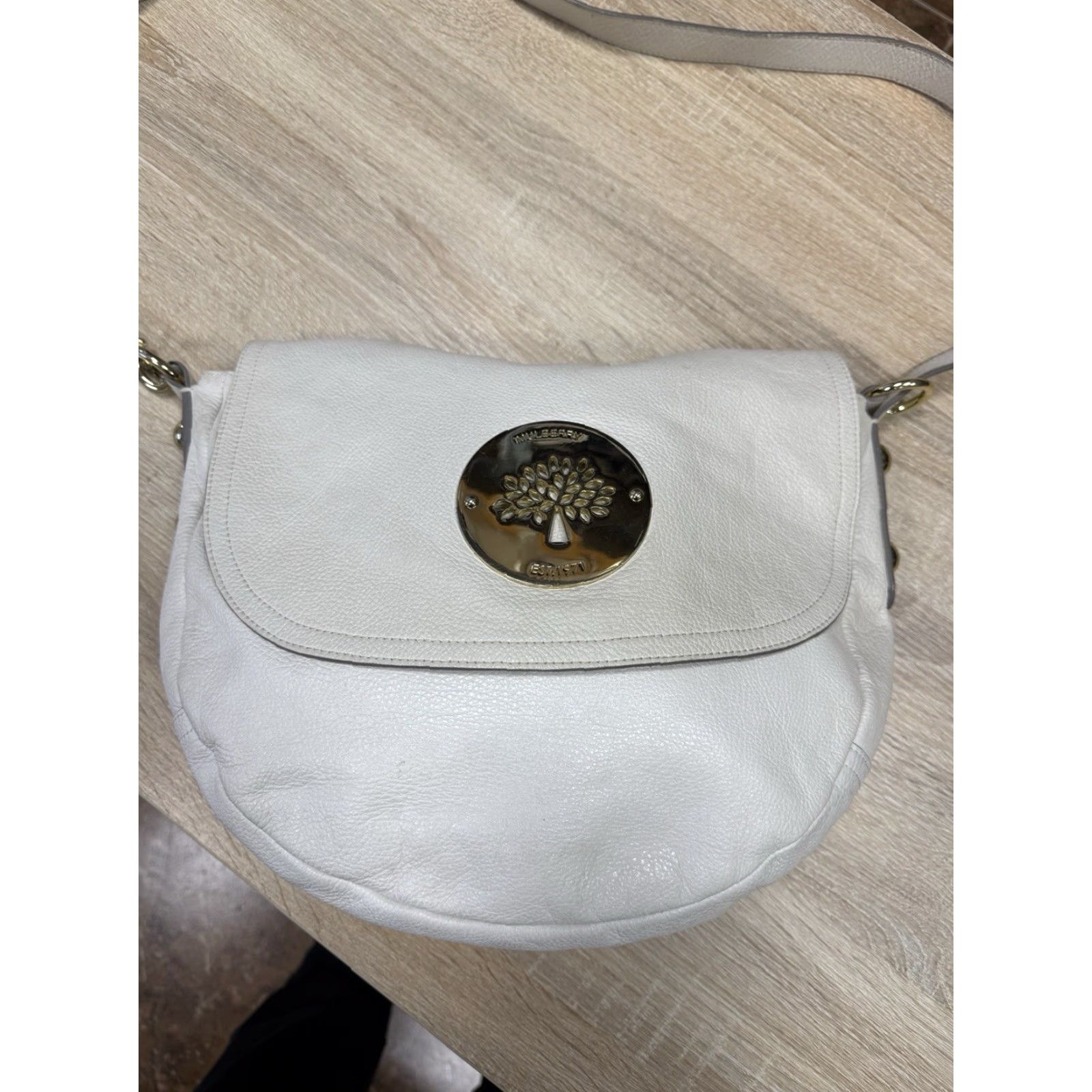 Mulberry Mulberry Daria Hobo White Leather Shoulder Bag Tree Logo Women OS White Logo Bag Size ONE SIZE - 2 Thumbnail