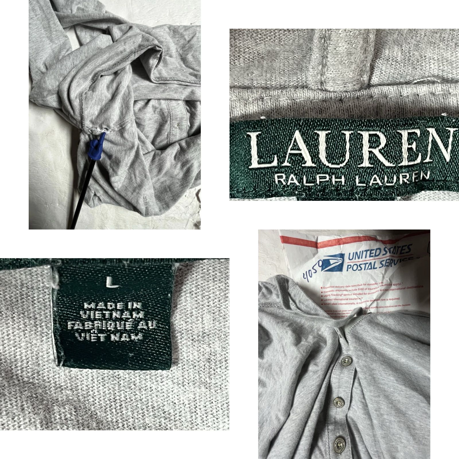 Ralph Lauren Lauren Ralph Lauren Hoodie Women Large Hooded Sweatshirt Gray Flaws See Pics Size L / US 10 / IT 46 - 8 Thumbnail