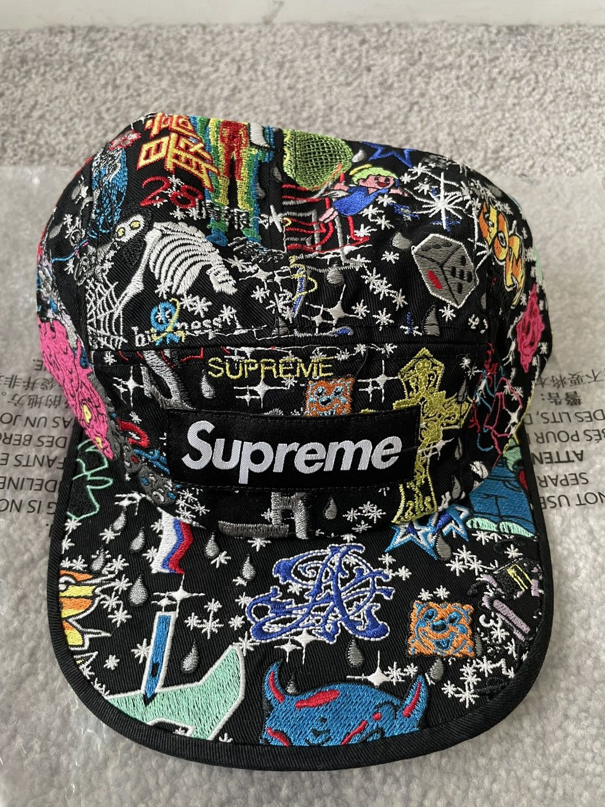 Supreme Supreme AOI Embroidered Camp Cap "Black" Size ONE SIZE - 4 Thumbnail