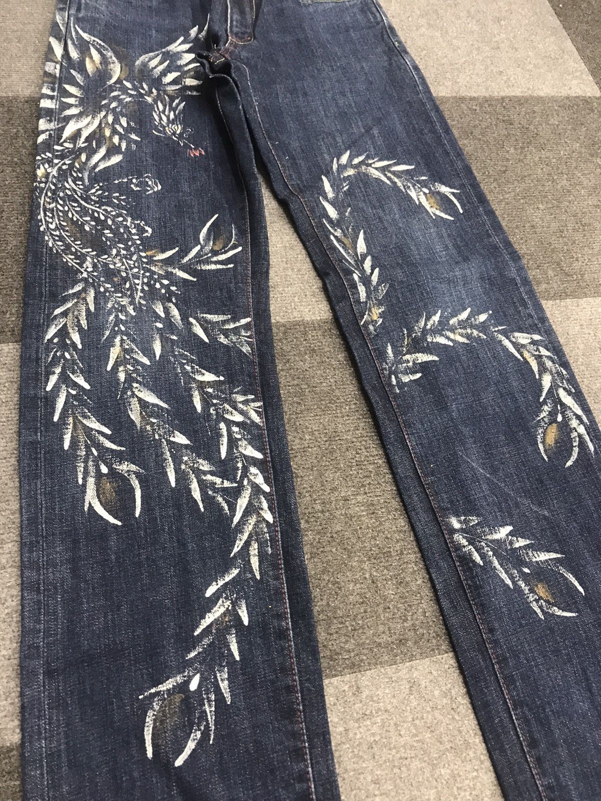 Japanese Brand 💥ARCHIVAL JAPAN💥Archival Flying Pheonix ZEN DENIM F706 Size US 27 - 3 Thumbnail