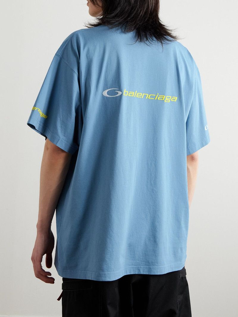 Balenciaga o1in1g0526 Tracksuit Logo Oversized T-Shirt in Blue Size US M / EU 48-50 / 2 - 4 Thumbnail