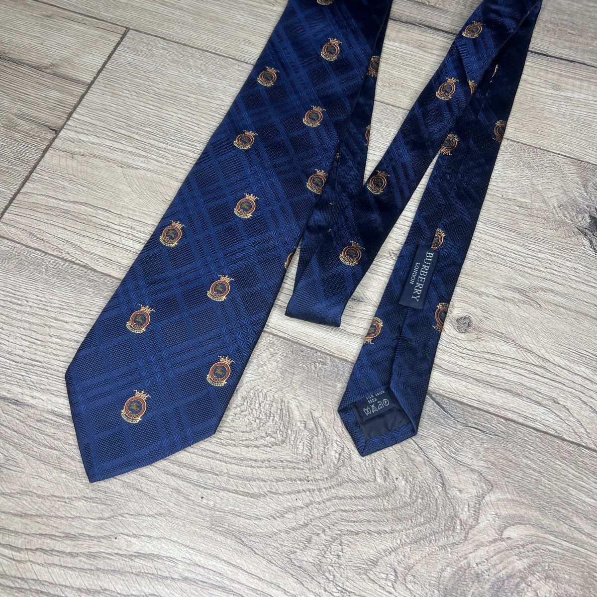 Burberry Vintage Burberry Silk Neck Ties Navy Nova Check Monogram Size ONE SIZE - 2 Thumbnail