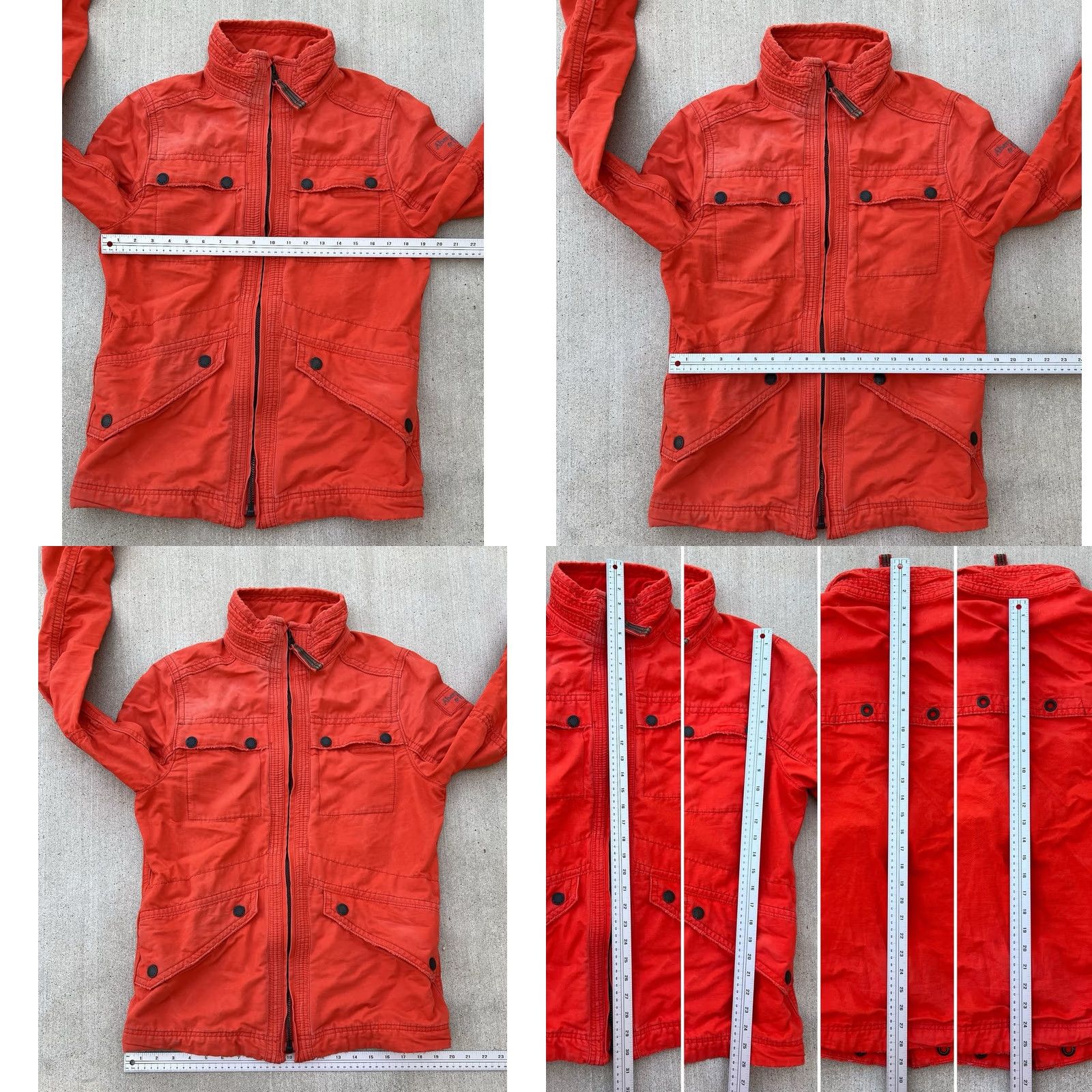 Abercrombie & Fitch Abercrombie & Fitch Orange Military Moto Utility Jacket Mens M Size US M / EU 48-50 / 2 - 11 Thumbnail