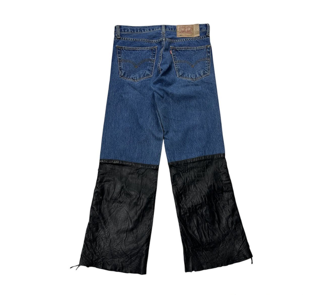 Levi's Vintage 90s Levi’s 501 hybrid leather denim tied strap pants Size US 32 / EU 48 - 2 Thumbnail