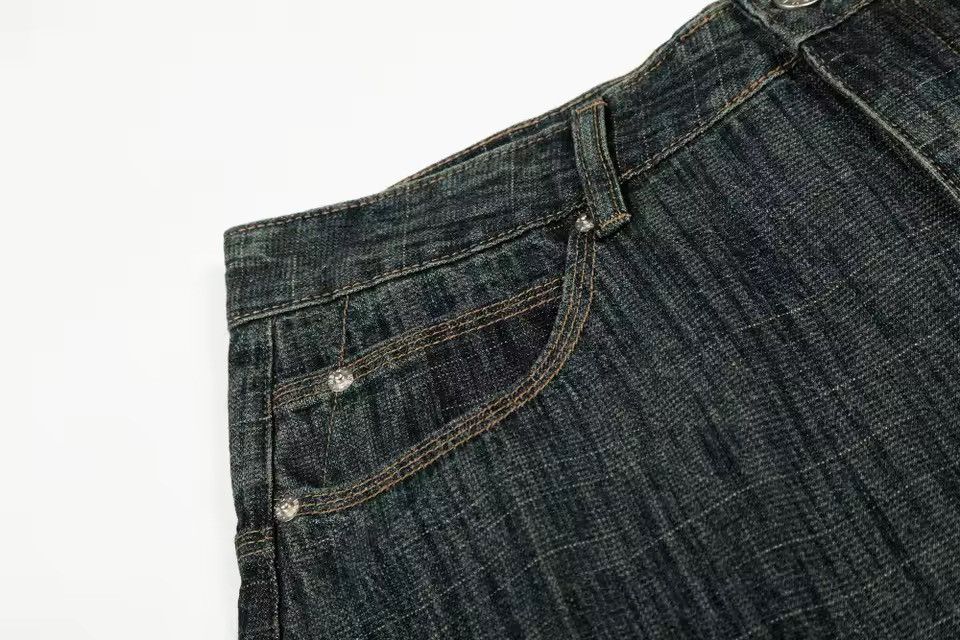 Jean Washed Streetwear Baggy Y2k Straight Jeans Pants Size US 32 / EU 48 - 5 Thumbnail