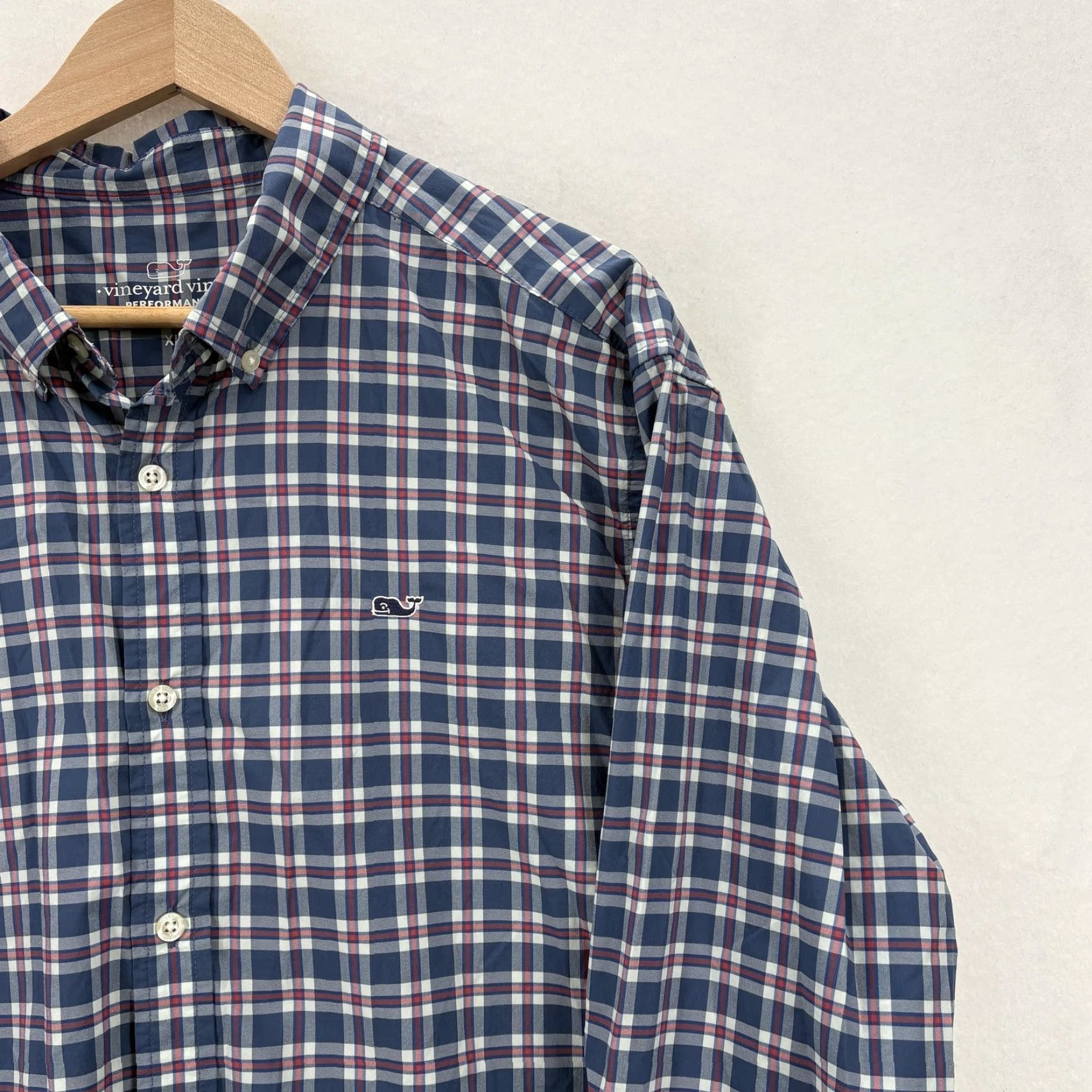 Vineyard Vines Vineyard Vines Shirt Mens XL Blue Plaid Performance Classic Stretch Button Down Shirt Size US XL / EU 56 / 4 - 2 Thumbnail