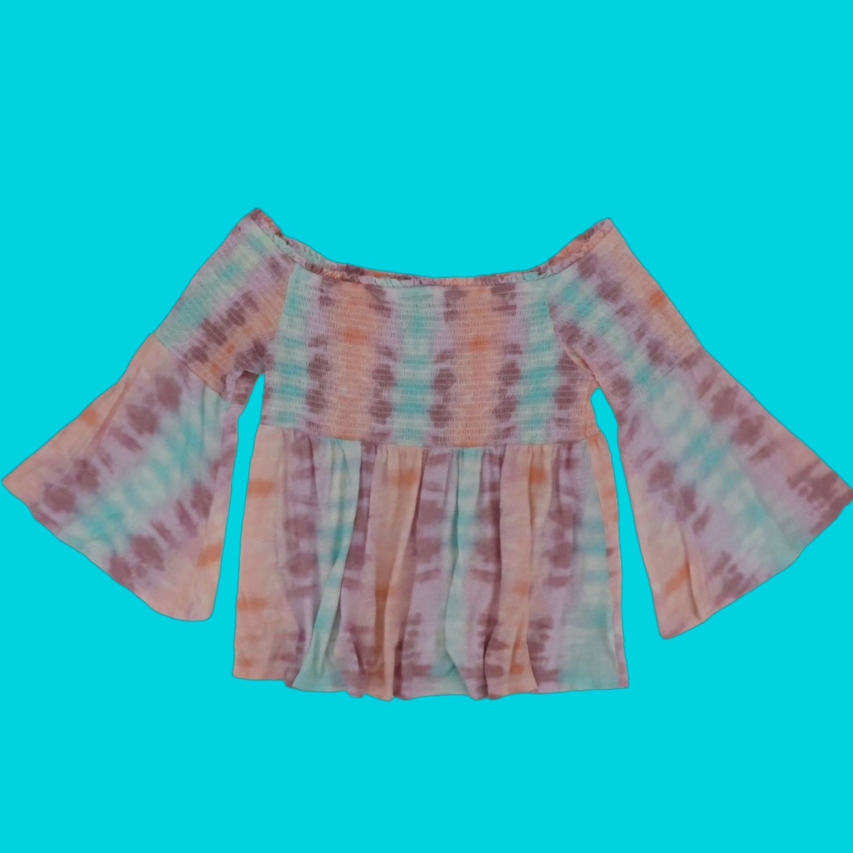 Torrid Torrid 3 Womens Plus Size 3X 22/24 Multicolor Tie Dye Ruched Blouse Shirt Top Size XXL / US 16-18 / IT 52-54 - 1 Thumbnail