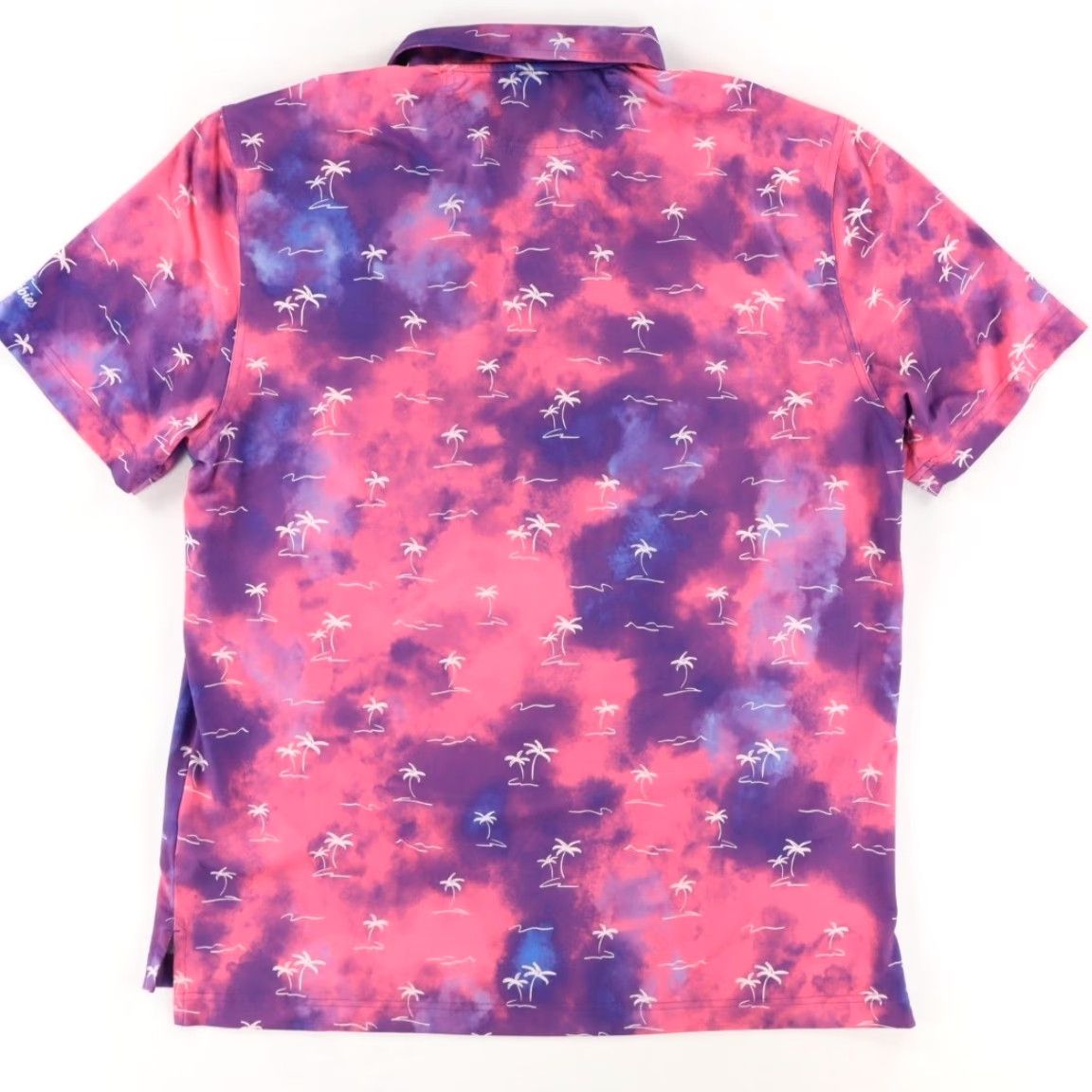 Chubbies Chubbies Polo Shirt Men L Galaxy Palm Tie-Dye High Stretch PInk Short Sleeve Size US L / EU 52-54 / 3 - 4 Thumbnail