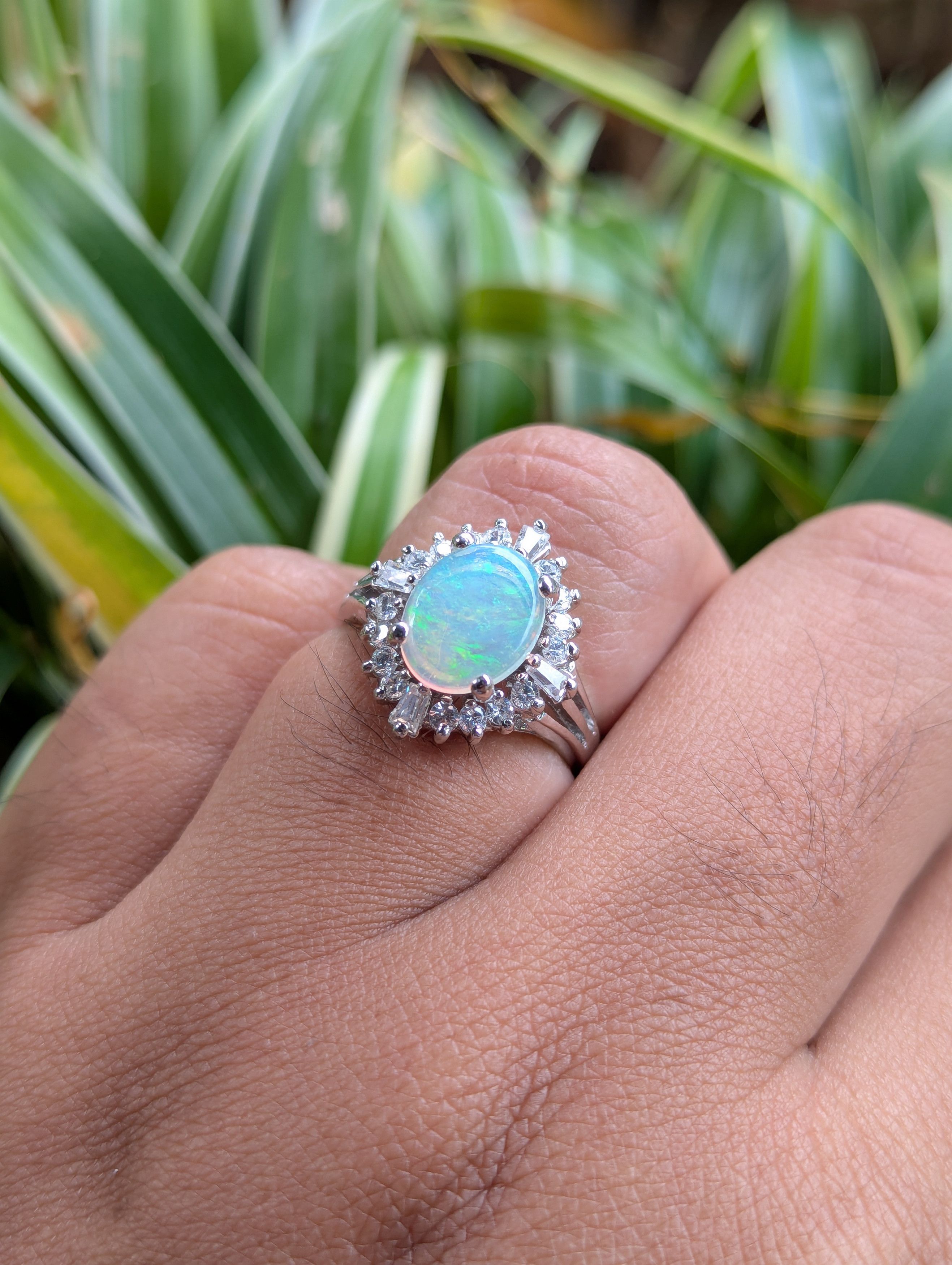 Jewelry 925 Sterling Silver Ring with White Diamond Size ONE SIZE - 1 Thumbnail