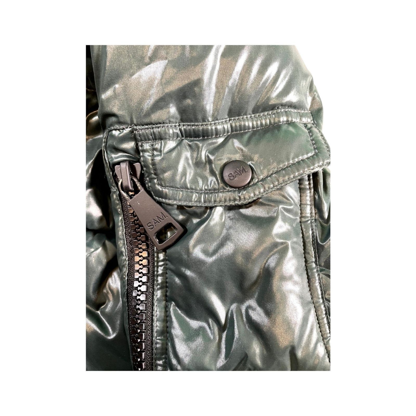 SAM. Sams (Women's) Dark Green Puffer Coat Size L / US 10 / IT 46 - 6 Thumbnail