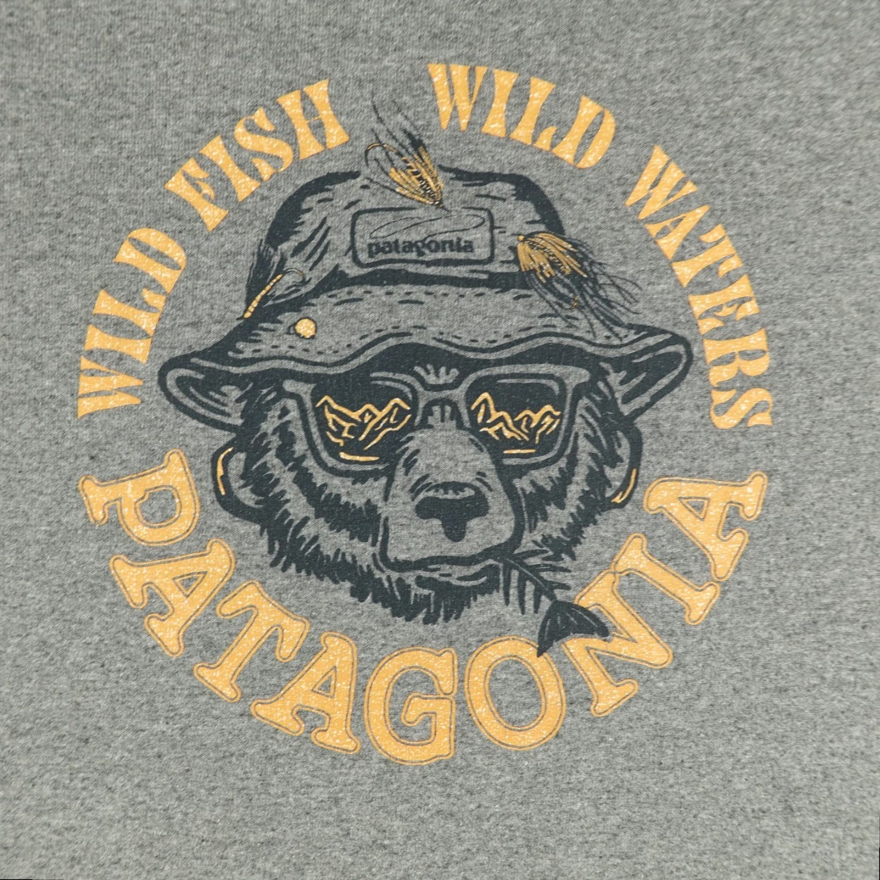 Patagonia VINTAGE Patagonia Shirt Mens Small Gray Bear Wild Fish Waters Responsibility Tee Hiking Size US S / EU 44-46 / 1 - 3 Thumbnail