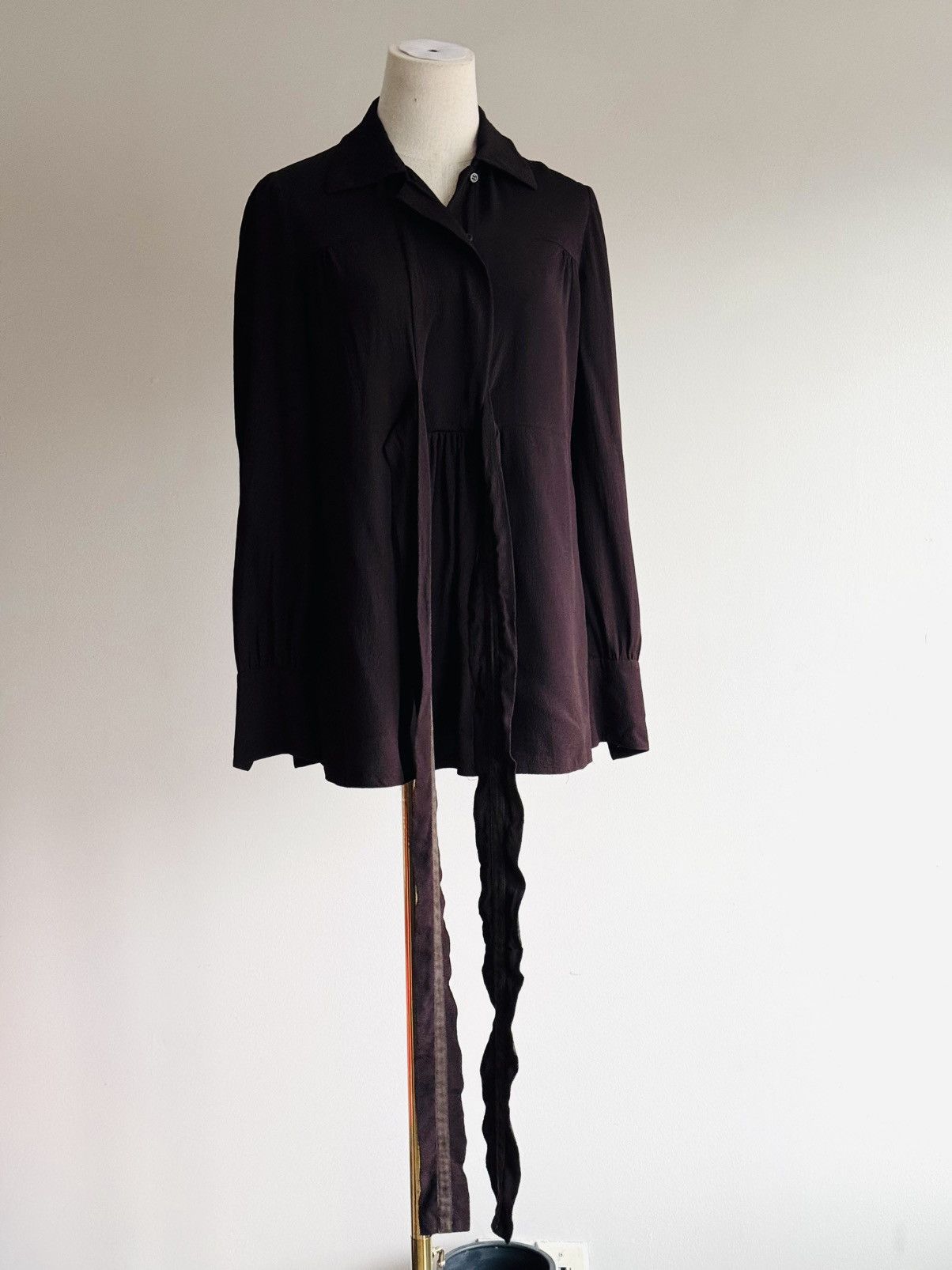 Prada Vintage Fall 2001 Chocolate brown Prada wrap blouse sz 40 Size S / US 4 / IT 40 - 6 Thumbnail