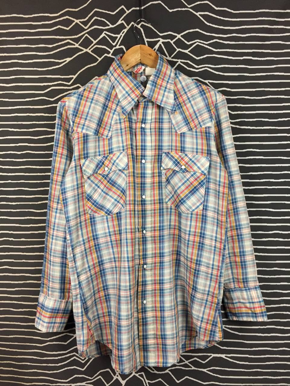 Levi's Vtg 70s Levi’s Made in Usa Western Plaid Snap Button Shirt Size US M / EU 48-50 / 2 - 1 Thumbnail