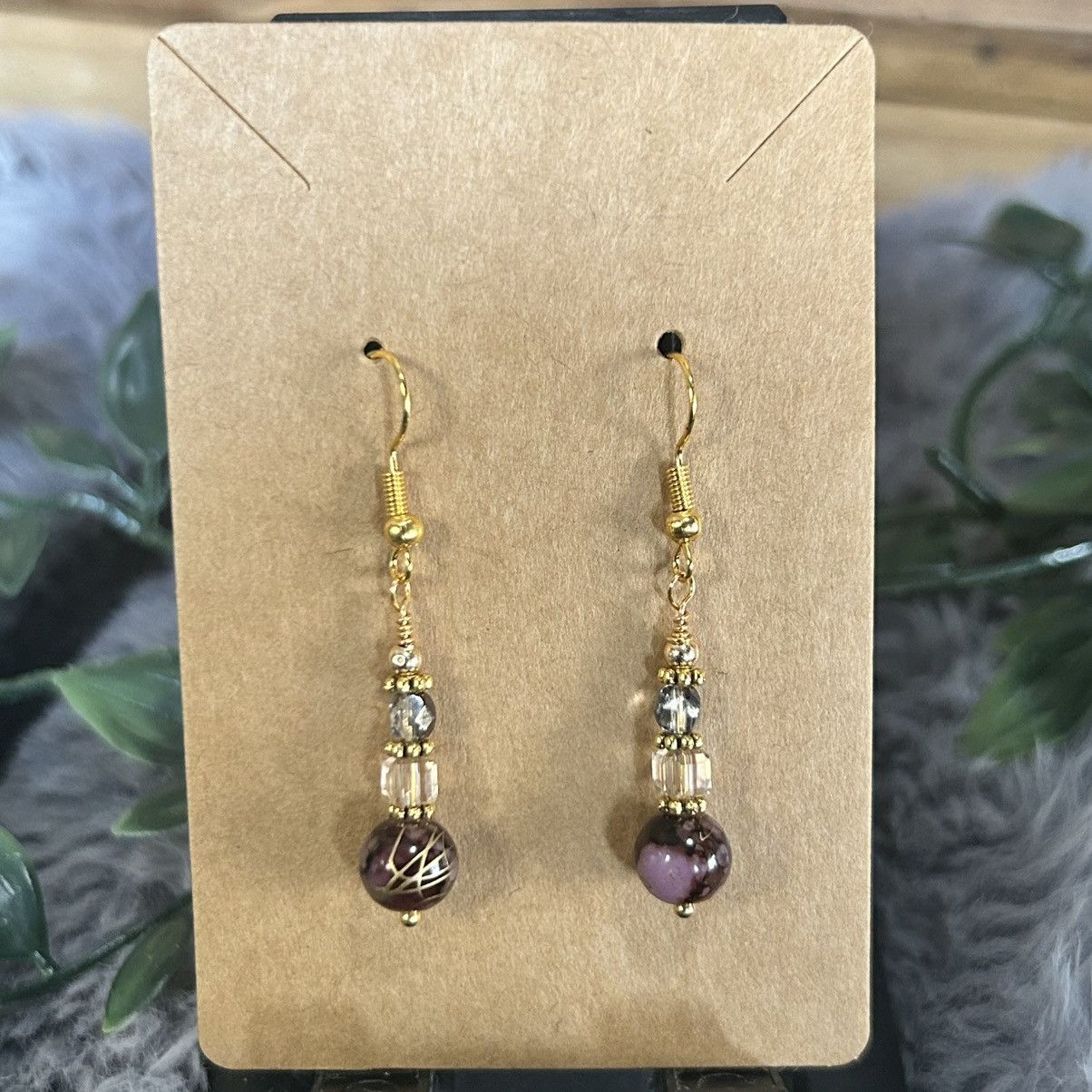 Handmade Handcrafted elegant art glass and crystal dangle earrings Size ONE SIZE - 2 Thumbnail