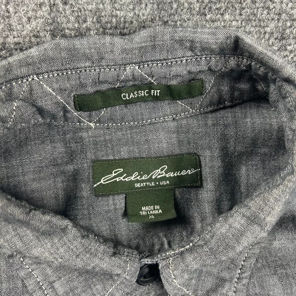 Eddie Bauer Eddie Bauer Shirt Mens XL Gray Button Up Classic Fit Double Size US XL / EU 56 / 4 - 2 Thumbnail