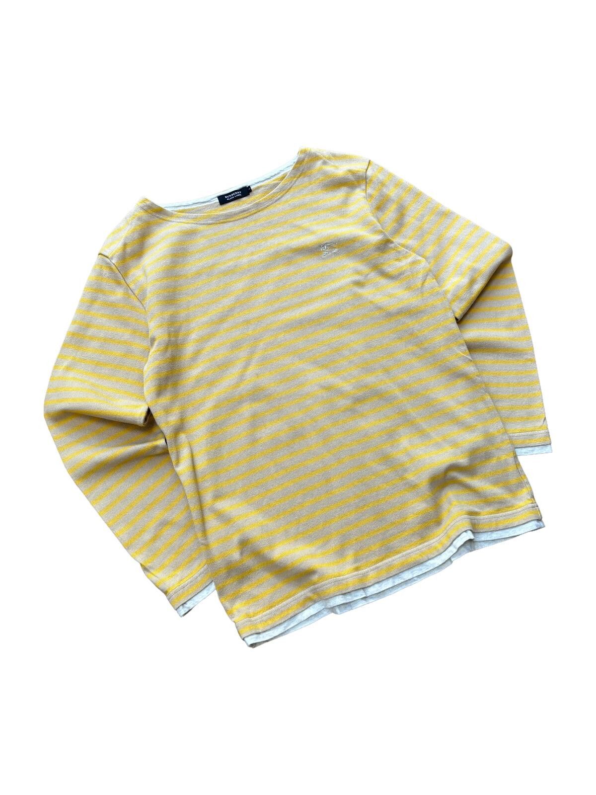 Burberry Burberry Black Label Striped Long Sleeve T Shirt Yellow Size US M / EU 48-50 / 2 - 2 Thumbnail