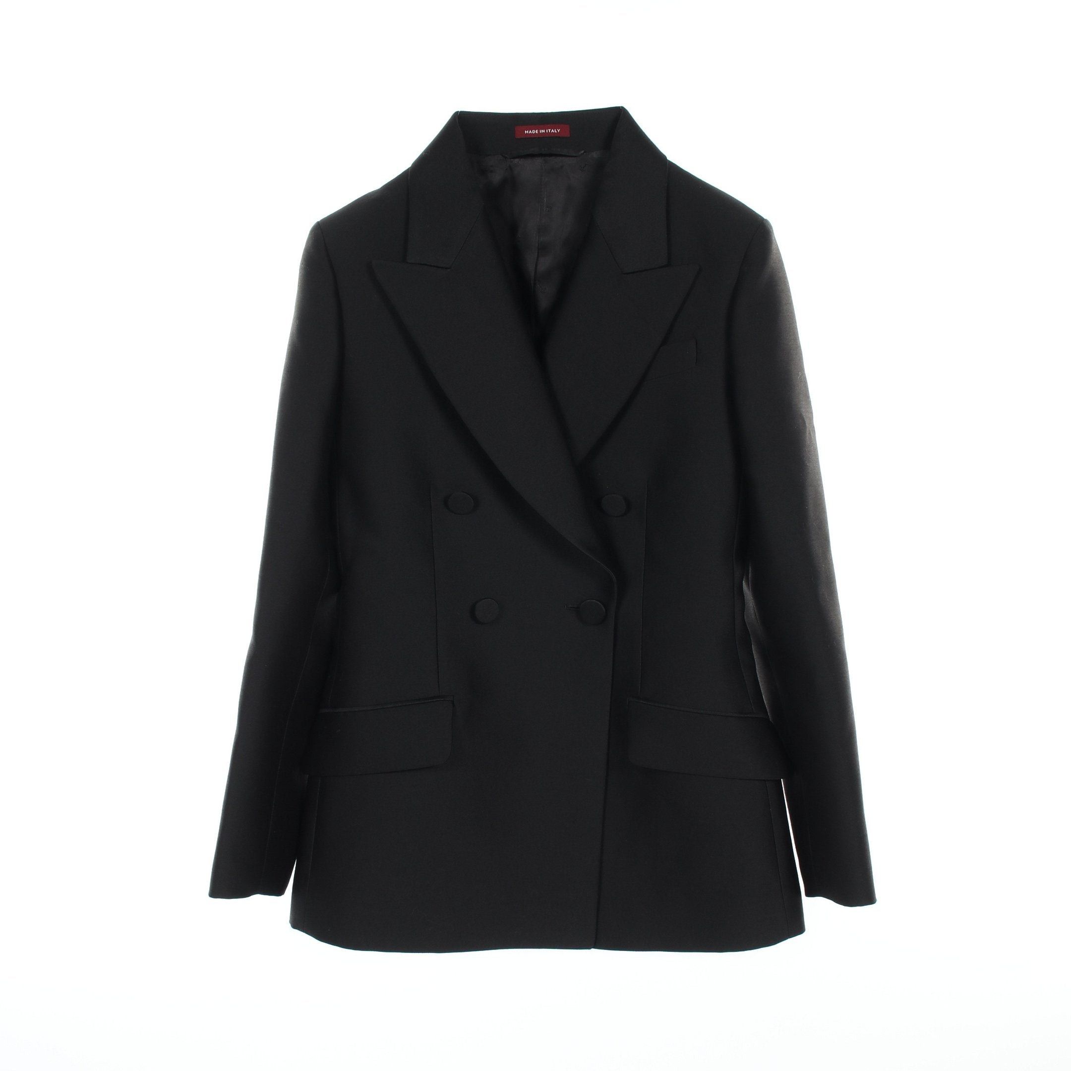Gucci Gucci Double Breasted Tailored Jacket Wool Silk Black Size ONE SIZE - 1 Thumbnail