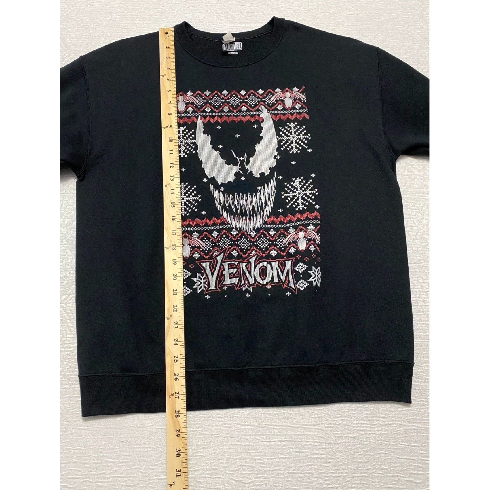 Vintage Marvel Venom Ugly Christmas Sweater Sweatshirt Mens Large Black Long Sleeve Size US L / EU 52-54 / 3 - 5 Thumbnail
