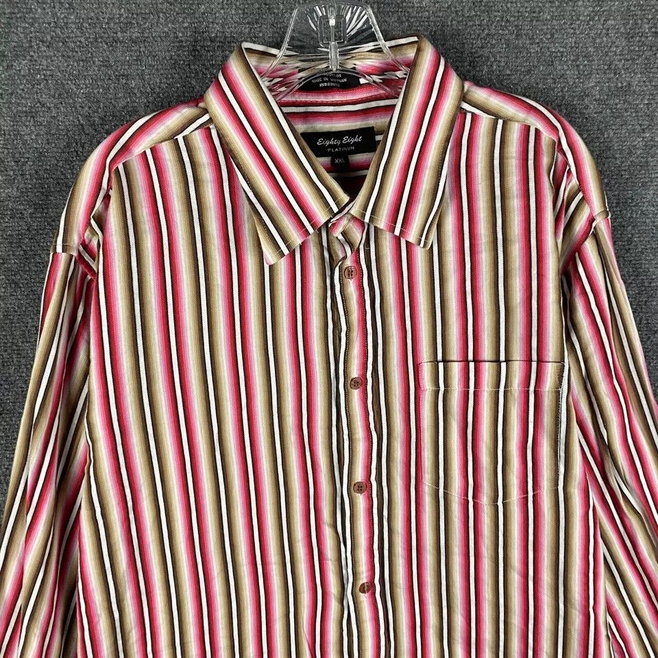 Eighty Eight Eighty Eight Button Up Shirt Men's XXL Platinum 100% Cotton Size US XXL / EU 58 / 5 - 2 Thumbnail