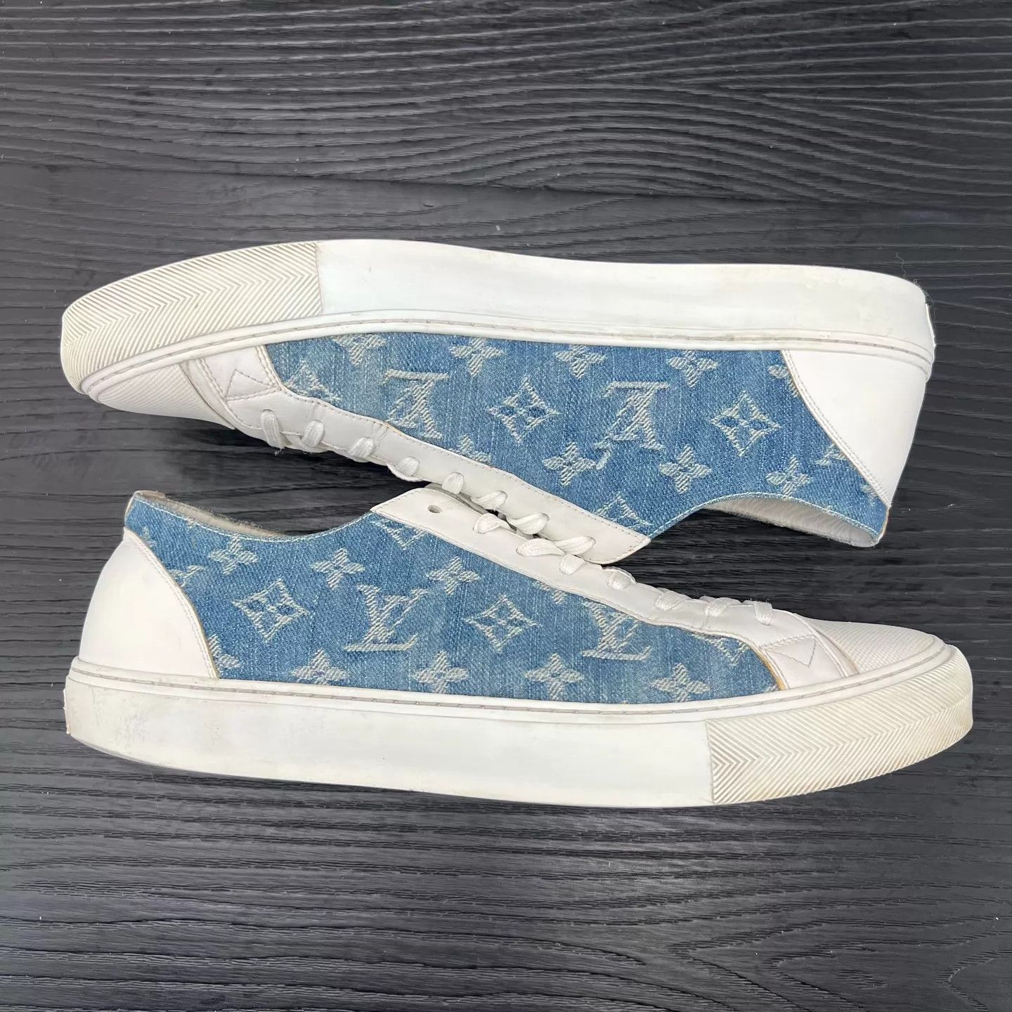 Louis Vuitton LV Tattoo Logo White & Blue Monogram Shoes 44 Size US 11 / EU 44 - 8 Thumbnail