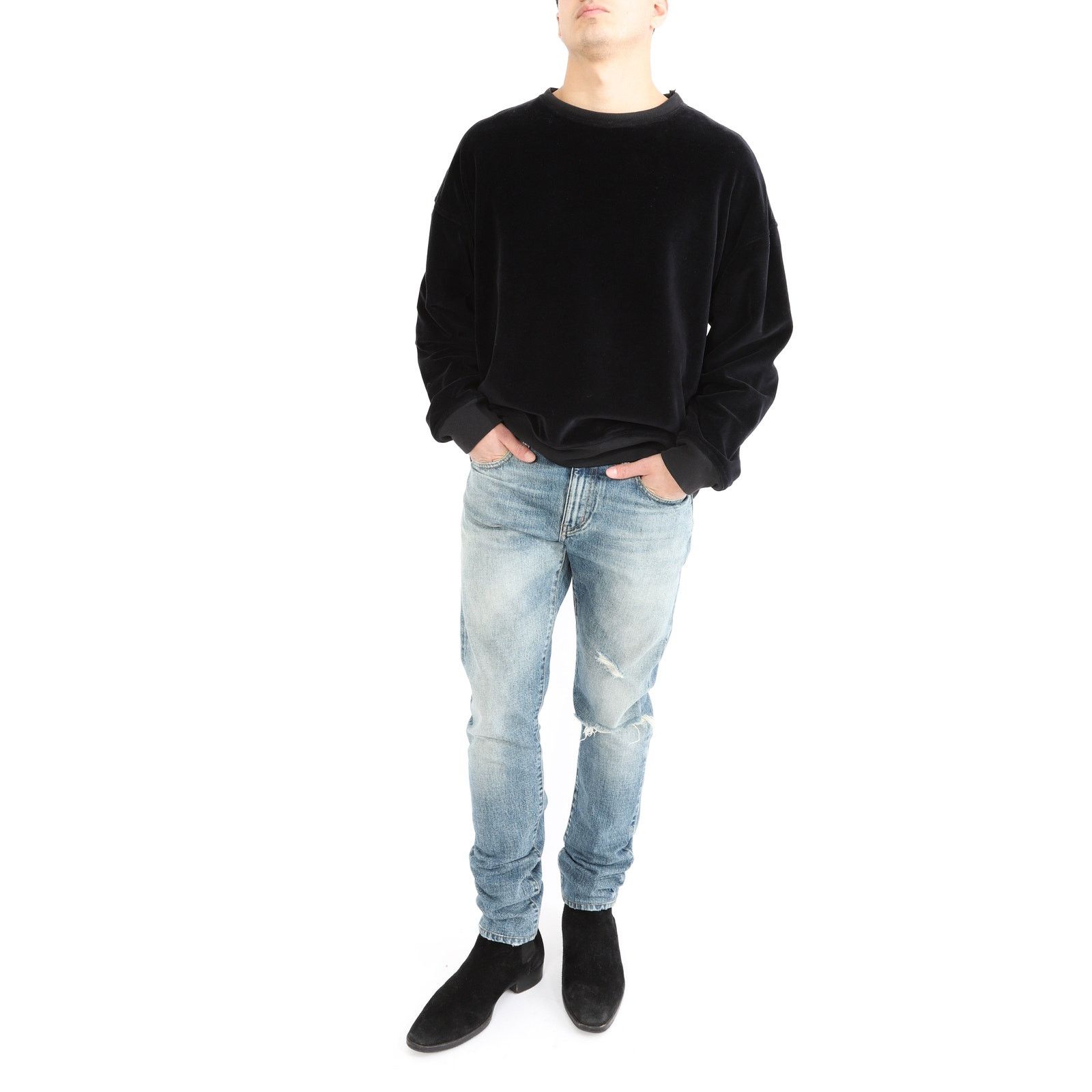 Haider Ackermann FW14 Oversized Double Layer Sweatshirt in Velvet Size US S / EU 44-46 / 1 - 3 Thumbnail