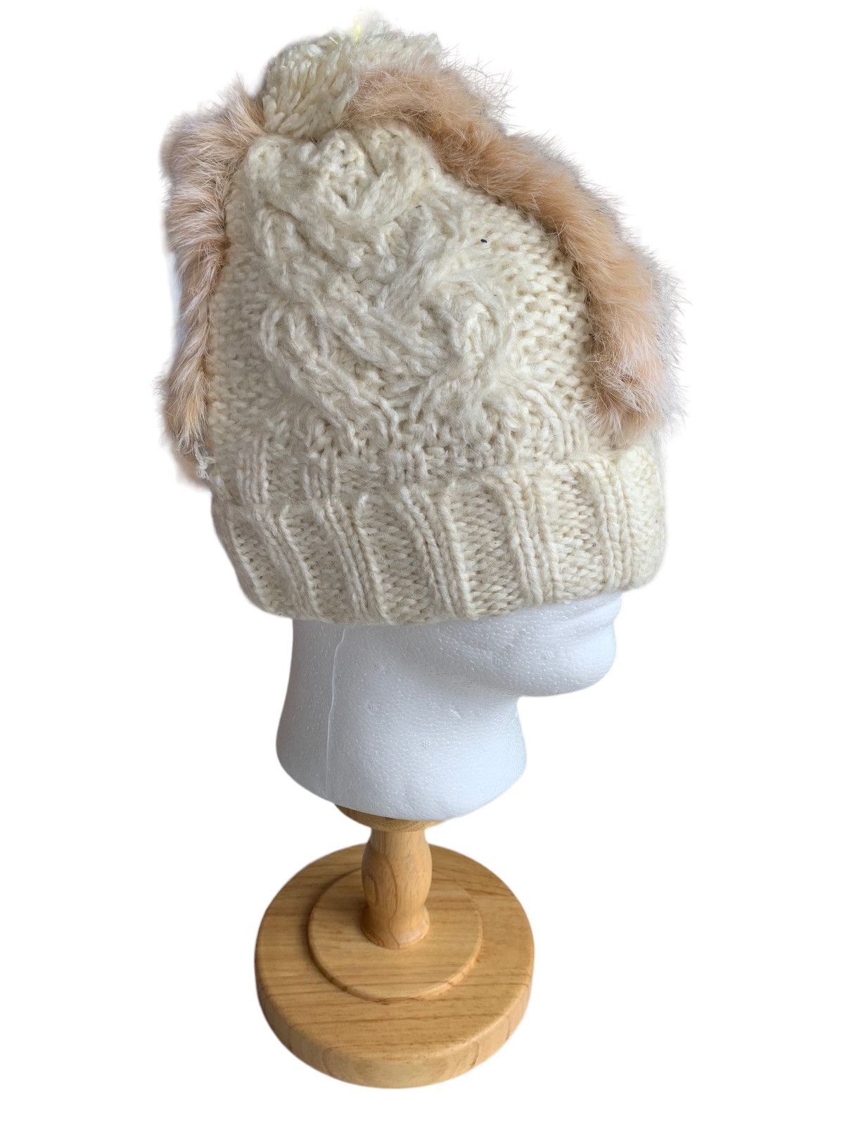 14th Addiction × Hysteric Glamour × Japanese Brand Punk Bondage Mohawk Style Mohair Fur Knitted Beanie Hat Size ONE SIZE - 2 Thumbnail