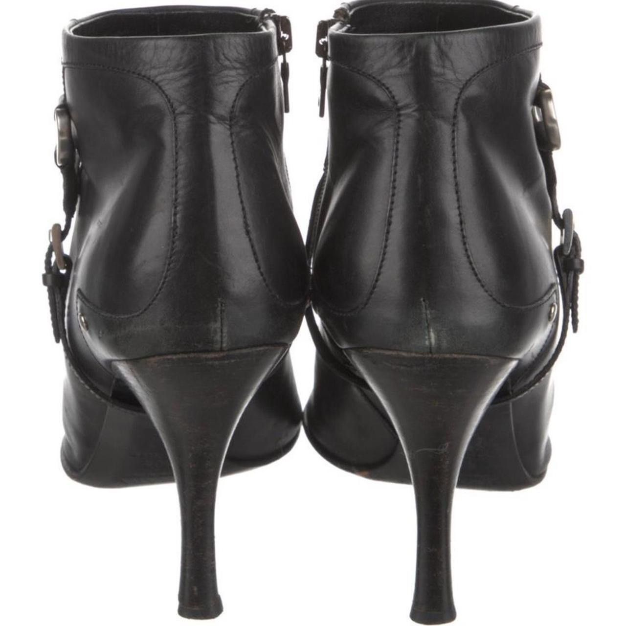 Prada PRADA Vintage Black leather ankle boots with silver hardware Size US 10.5 / IT 40.5 - 5 Thumbnail