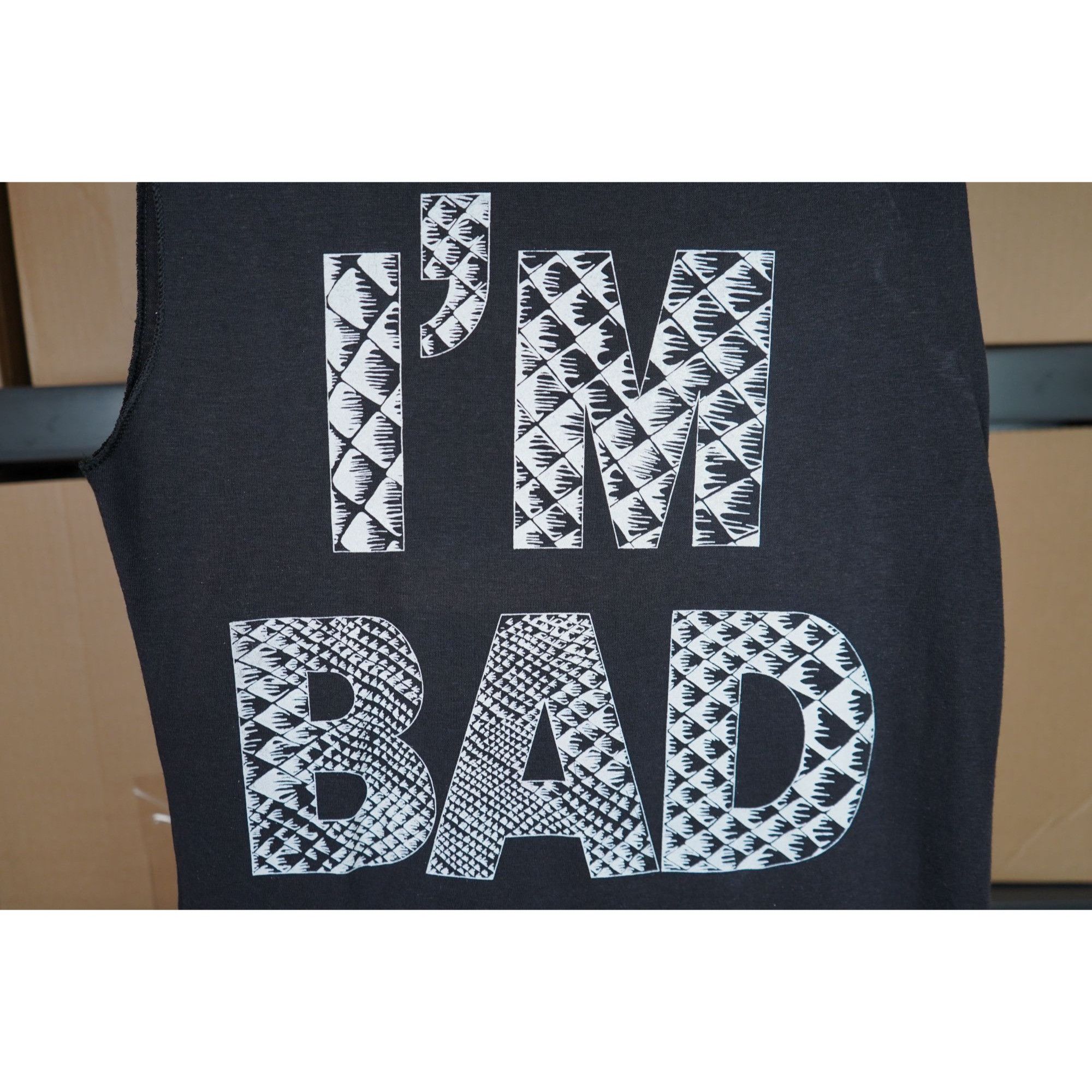 Vintage Vintage Tank Top Black Women's S "I'M BAD" #450 Size S / US 4 / IT 40 - 3 Thumbnail
