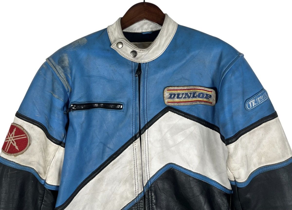 Japanese Brand 90s Vintage Racing Team Series Yamaha Dunlop Leather Jacket Size US M / EU 48-50 / 2 - 4 Thumbnail
