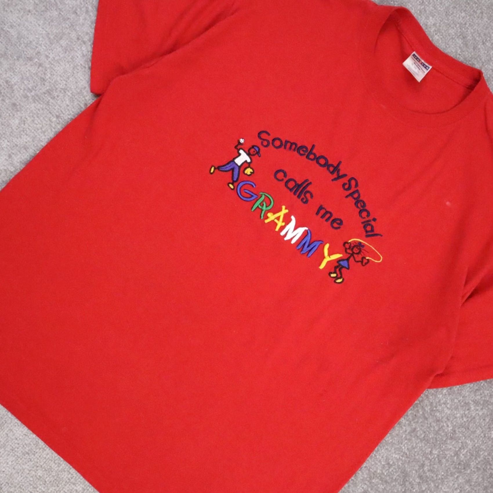 Jerzees JERZEES Embroidered Grandma Grandparents Cute XL Red Short Sleeve Shirt Size US XL / EU 56 / 4 - 6 Thumbnail