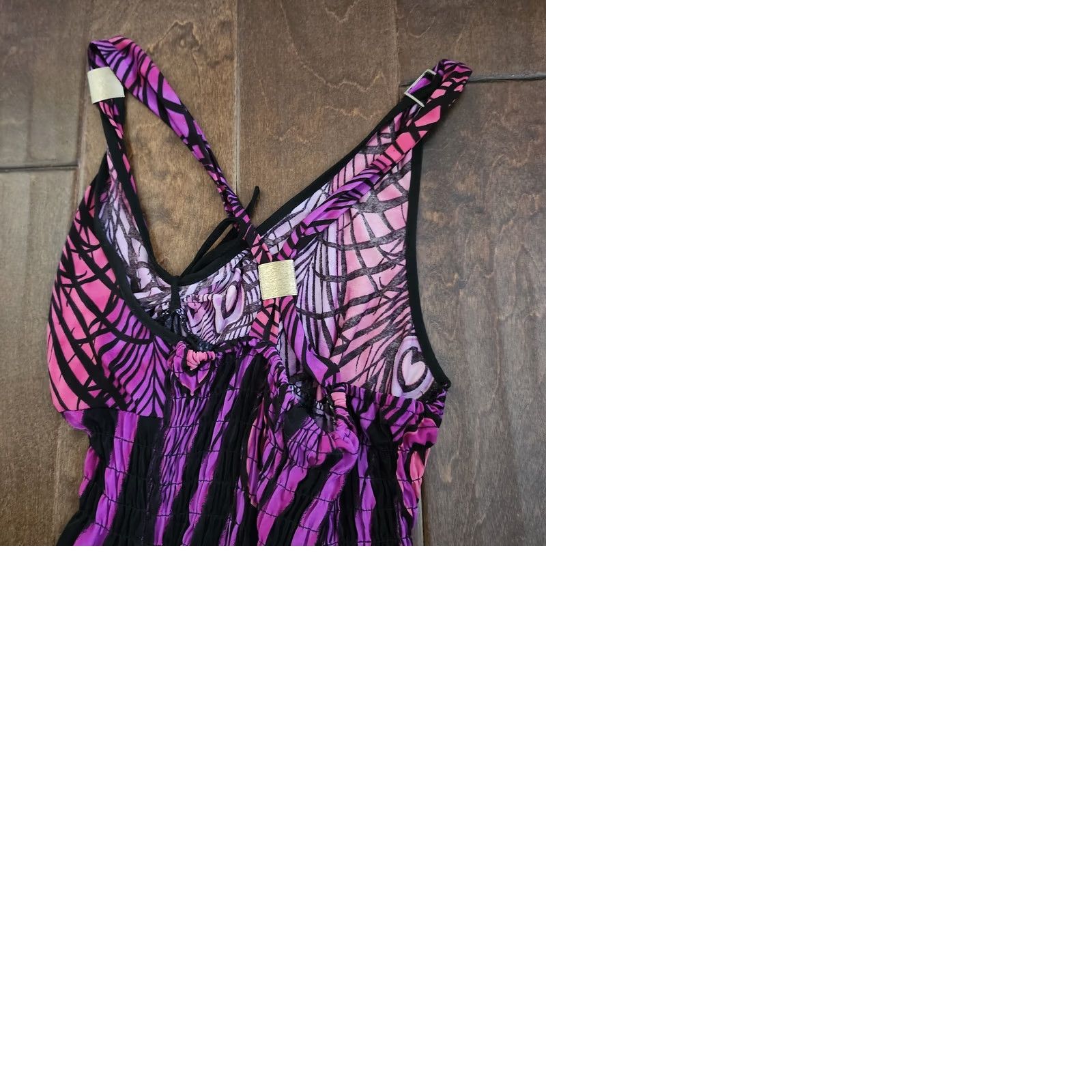 Vintage Ace Fashion Womens M Pink Black Peacock Print Halter Maxi Dress Size M / US 6-8 / IT 42-44 - 10 Thumbnail