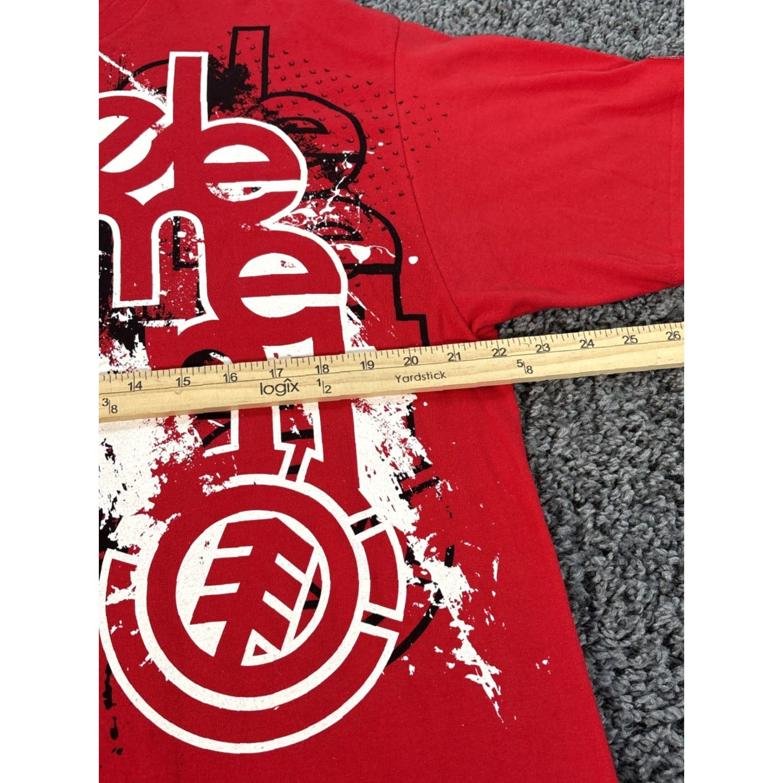 Element VINTAGE Element Skateboards Paint Splatter Shirt Y2k Mens Large Red Graphic Shirt Size US L / EU 52-54 / 3 - 3 Thumbnail