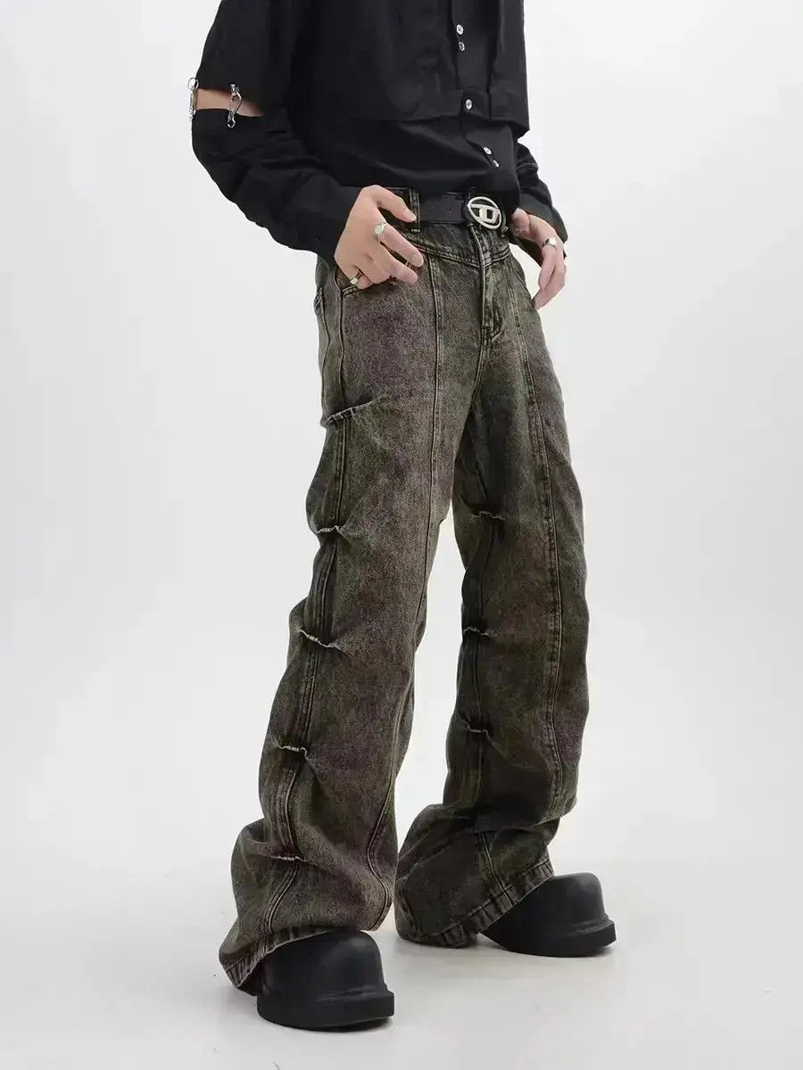 Japanese Brand Vintage washed distressed micro-flared high-waisted jeans Size US 34 / EU 50 - 1 Thumbnail