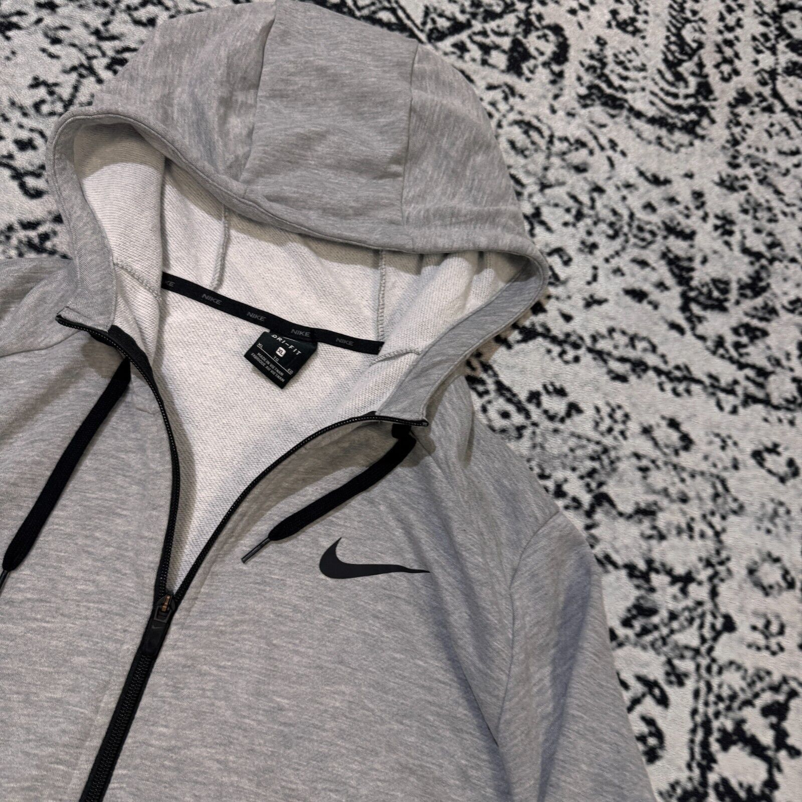 Nike × Vintage Vintage Nike Unisex Gray Cotton Hoodie Zip Size XL Y2K 90s Size US XL / EU 56 / 4 - 7 Thumbnail
