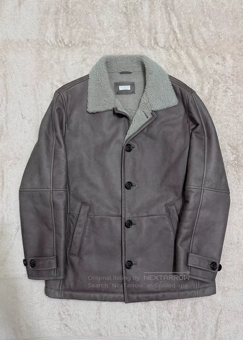 Brunello Cucinelli Brunello Cucinelli Leather and Fur Combination Leather Jac Size US M / EU 48-50 / 2 - 1 Thumbnail