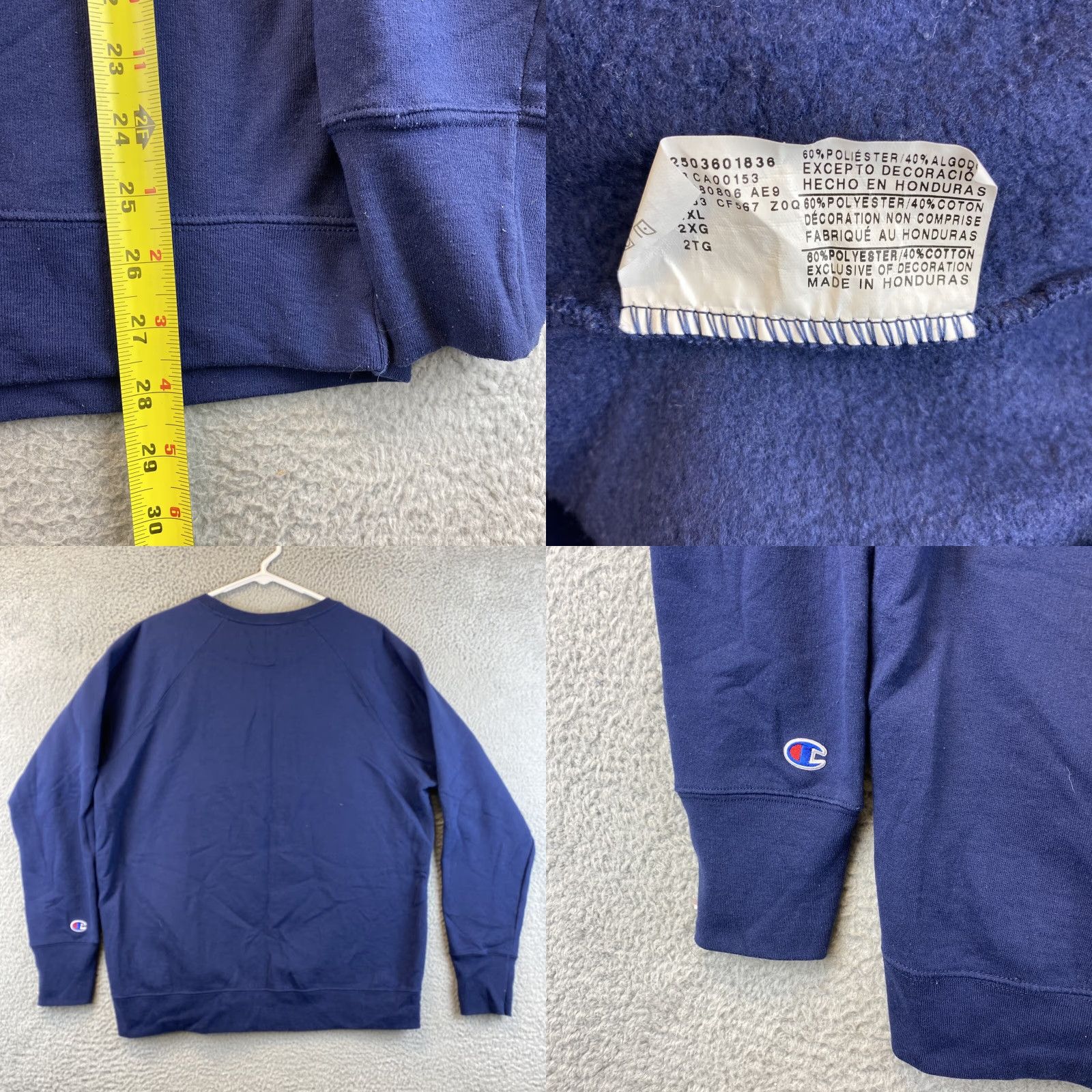 Champion CHAMPION Pullover Sweater Fleece Adult XXL Blue Logo Mens Size US XXL / EU 58 / 5 - 8 Thumbnail