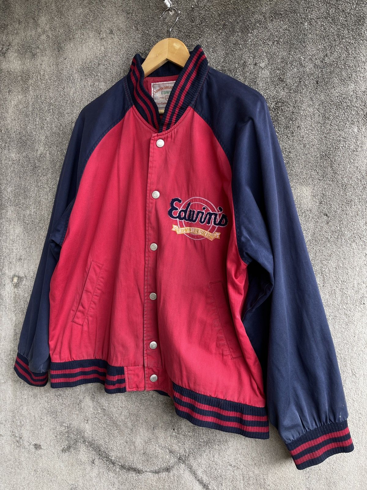 Edwin Rare🔥Vintage Edwin Varsity Jacket Embroidery Logo Size US XL / EU 56 / 4 - 3 Thumbnail