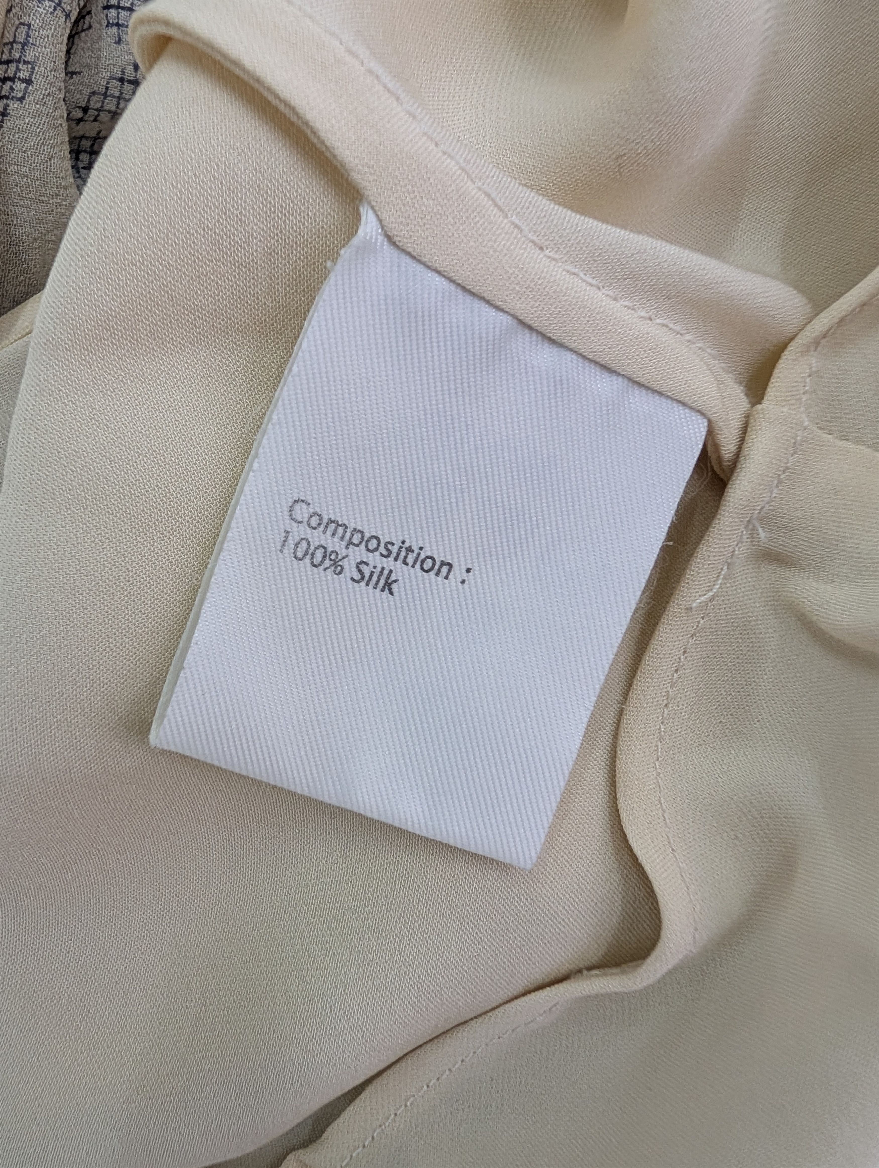 3.1 Phillip Lim Beige Sheer Top with Navy Floral Overall Print Size XS / US 0-2 / IT 36-38 - 5 Thumbnail