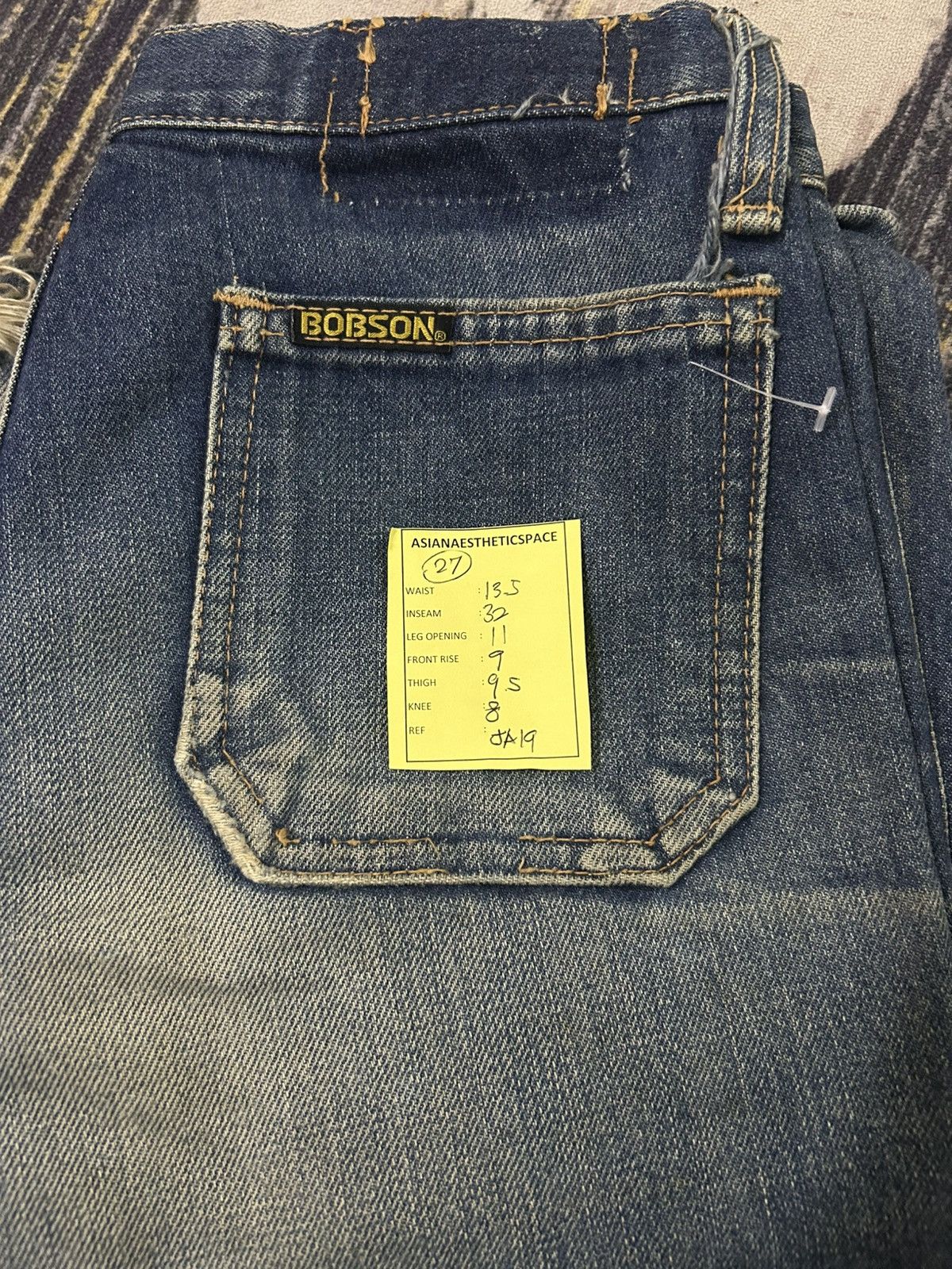 Tornado Mart 80s Bell Bottom Bobson Talon Blue Denim Size 27" / US 4 / IT 40 - 17 Thumbnail