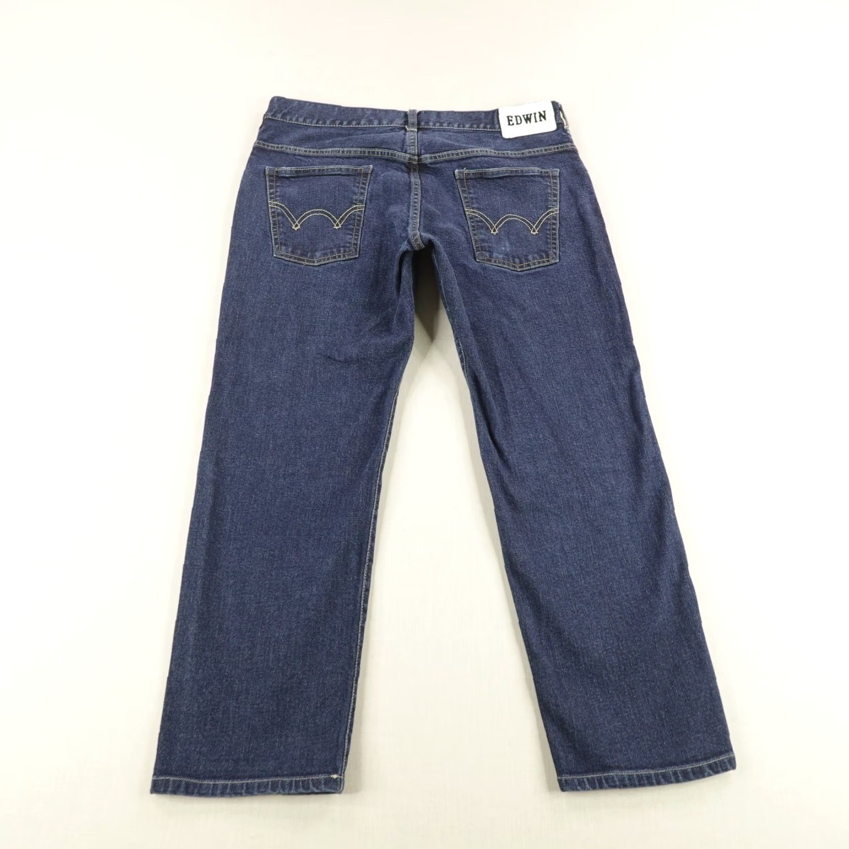 Edwin VINTAGE Edwin Jeans Men's 33x26 Japan Denim Straight Leg Casual Pants Blue Slim Fit Size US 33 - 4 Thumbnail