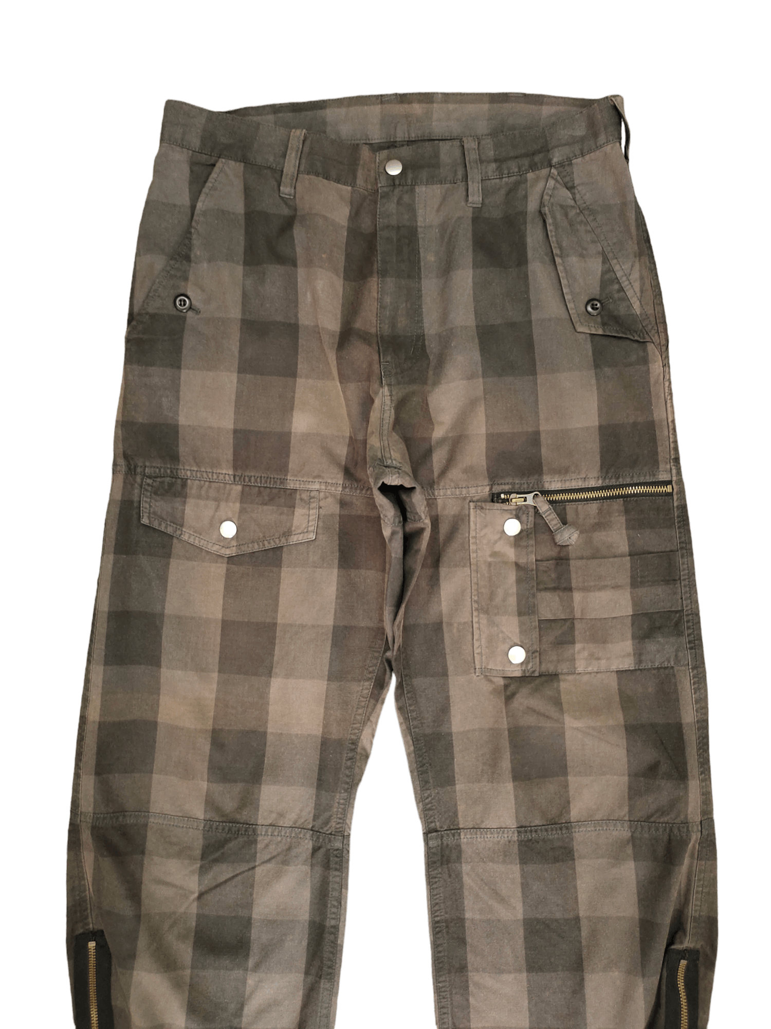 PPFM PPFM Multi Pocket Zipper Hem Checkered Cargo Pants Size US 32 / EU 48 - 2 Thumbnail
