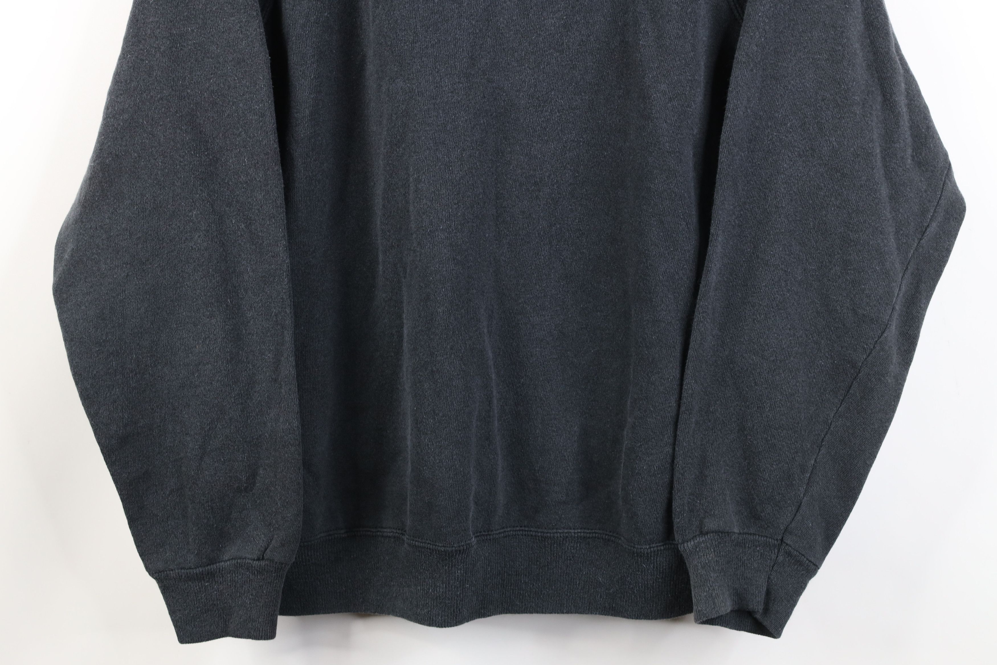 Vintage Vintage 90s Streetwear Faded Blank Crewneck Sweatshirt Black Size L / US 10 / IT 46 - 3 Thumbnail