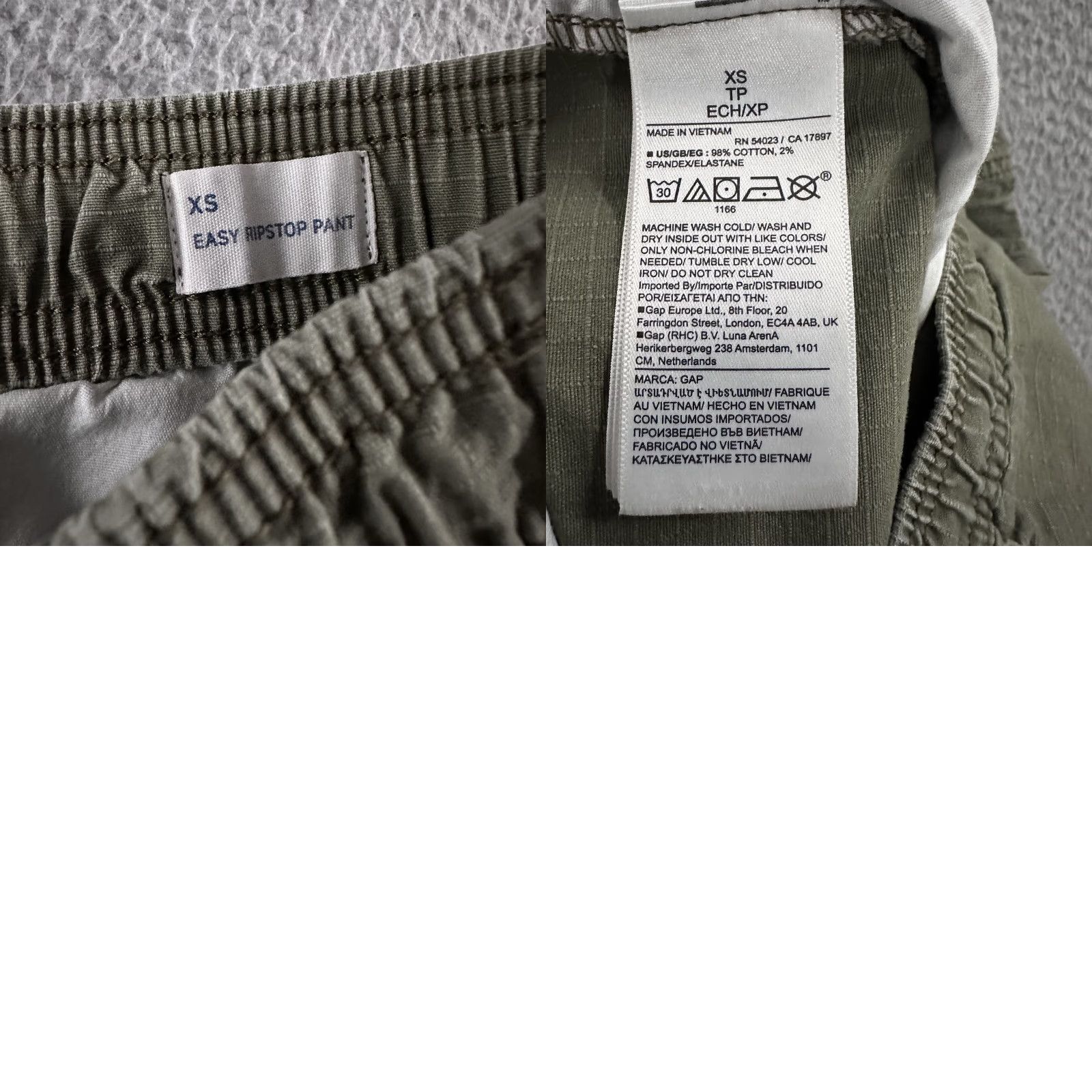 Gap Gap Mens Pants Green Size XS Utility Ripstop Pant Tapered Stretch Cotton Blend Size US 27 - 10 Thumbnail