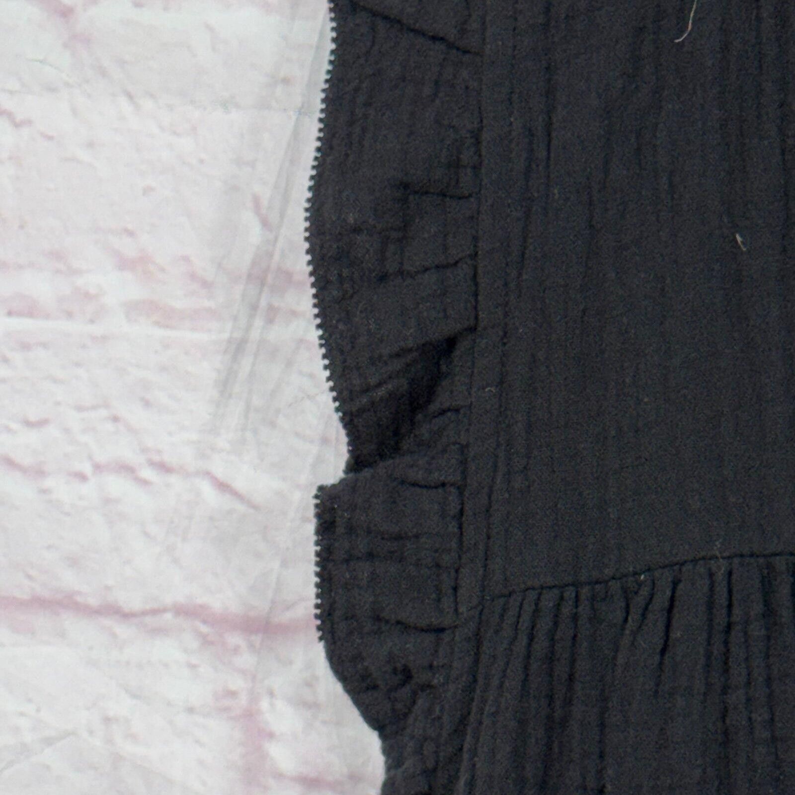J.Crew J.Crew Women's Black Sleeveless Ruffle Blouse - Size L Size L / US 10 / IT 46 - 4 Thumbnail