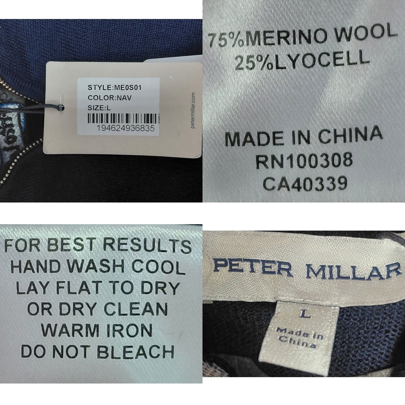 Peter Millar NWT Peter Millar Merino Wool Blend Super Bowl Navy Knit Sweater L Mens Crew Neck Pullover Fashion Sports Winter Casual - Bow Logo Size US L / EU 52-54 / 3 - 8 Thumbnail