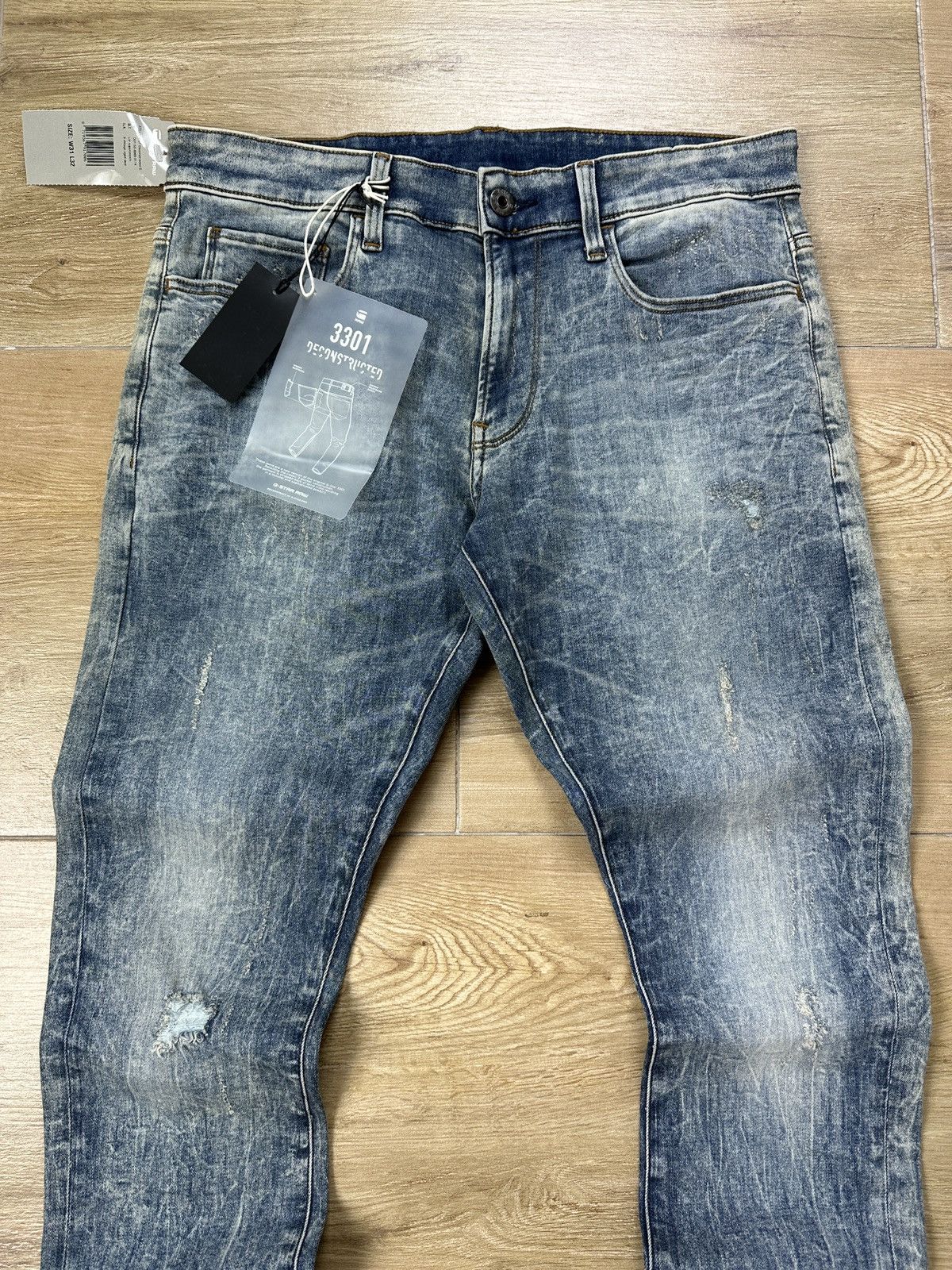 G-Star NEW🏷️ G-Star Raw 3301 Deconstructed Super Slim Denim Jeans Size US 31 - 2 Thumbnail