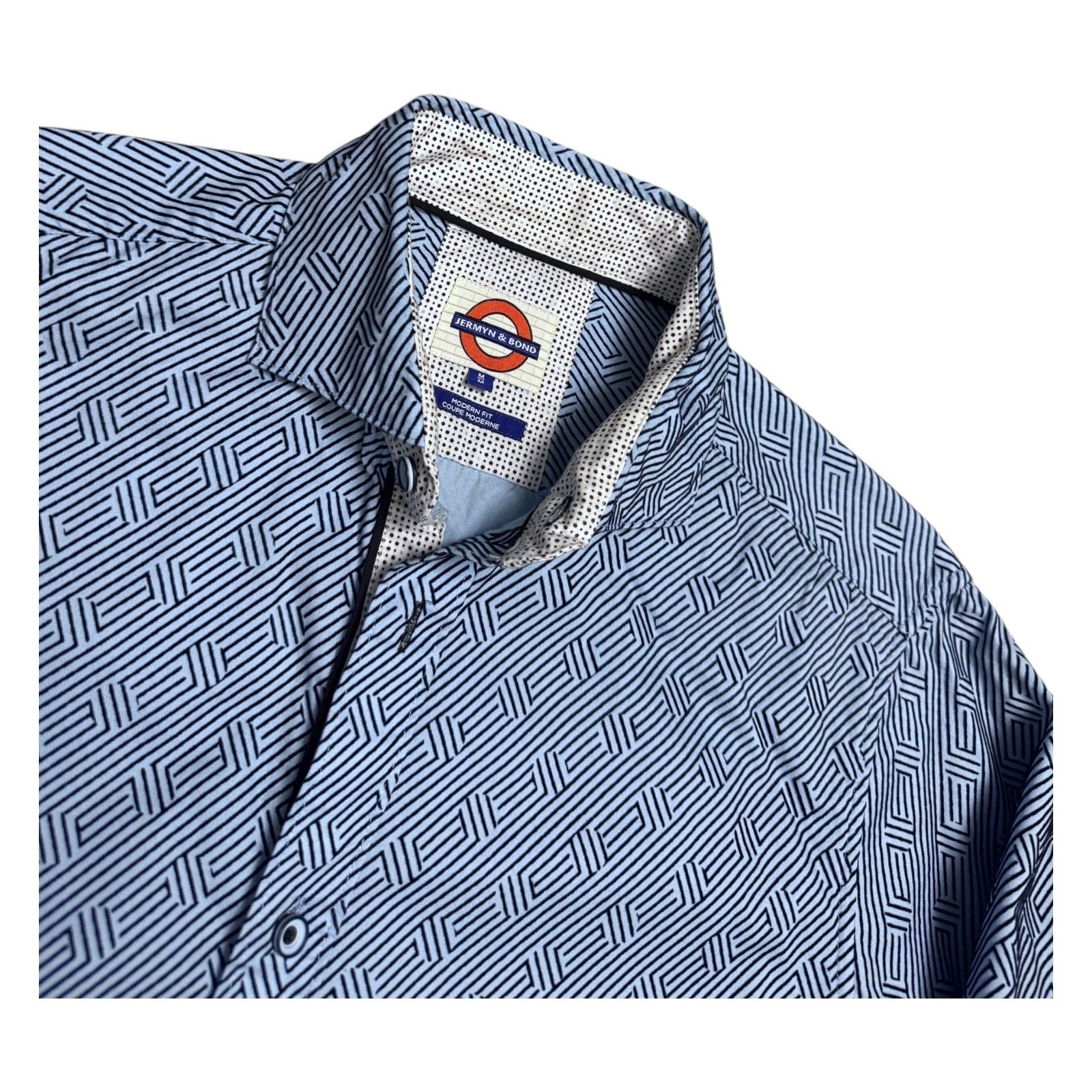 Other JERMYN & BOND Luxury Designer Blue Casual Dress Shirt Medium Size US M / EU 48-50 / 2 - 3 Thumbnail