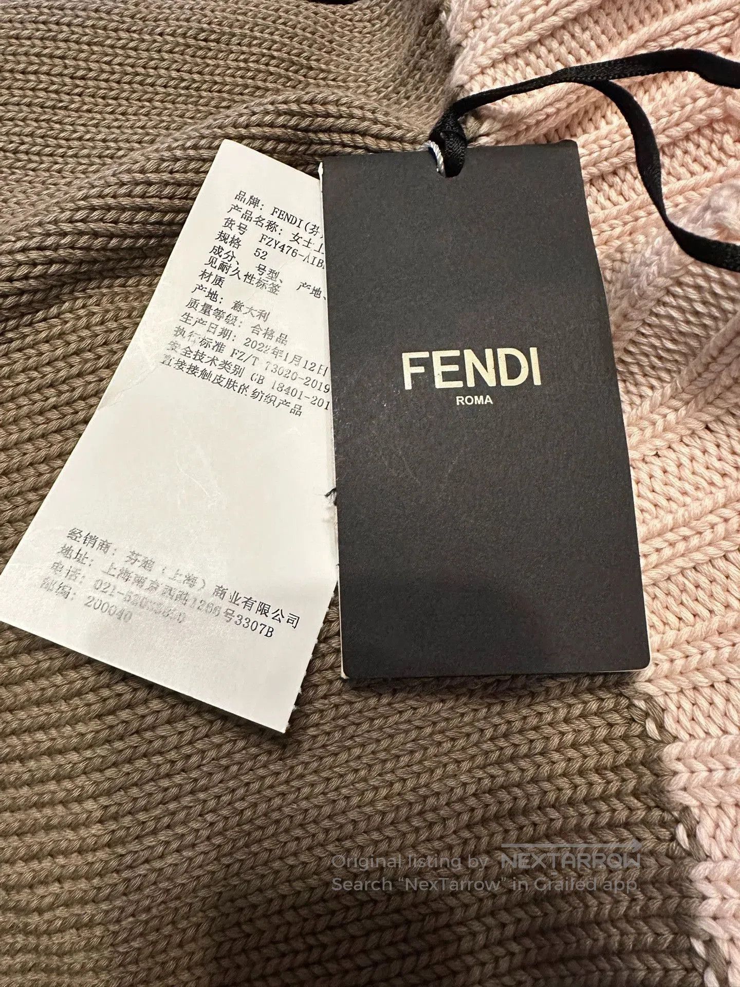 Fendi Green Color Block Long Sleeve Sweater. Size US L / EU 52-54 / 3 - 4 Thumbnail