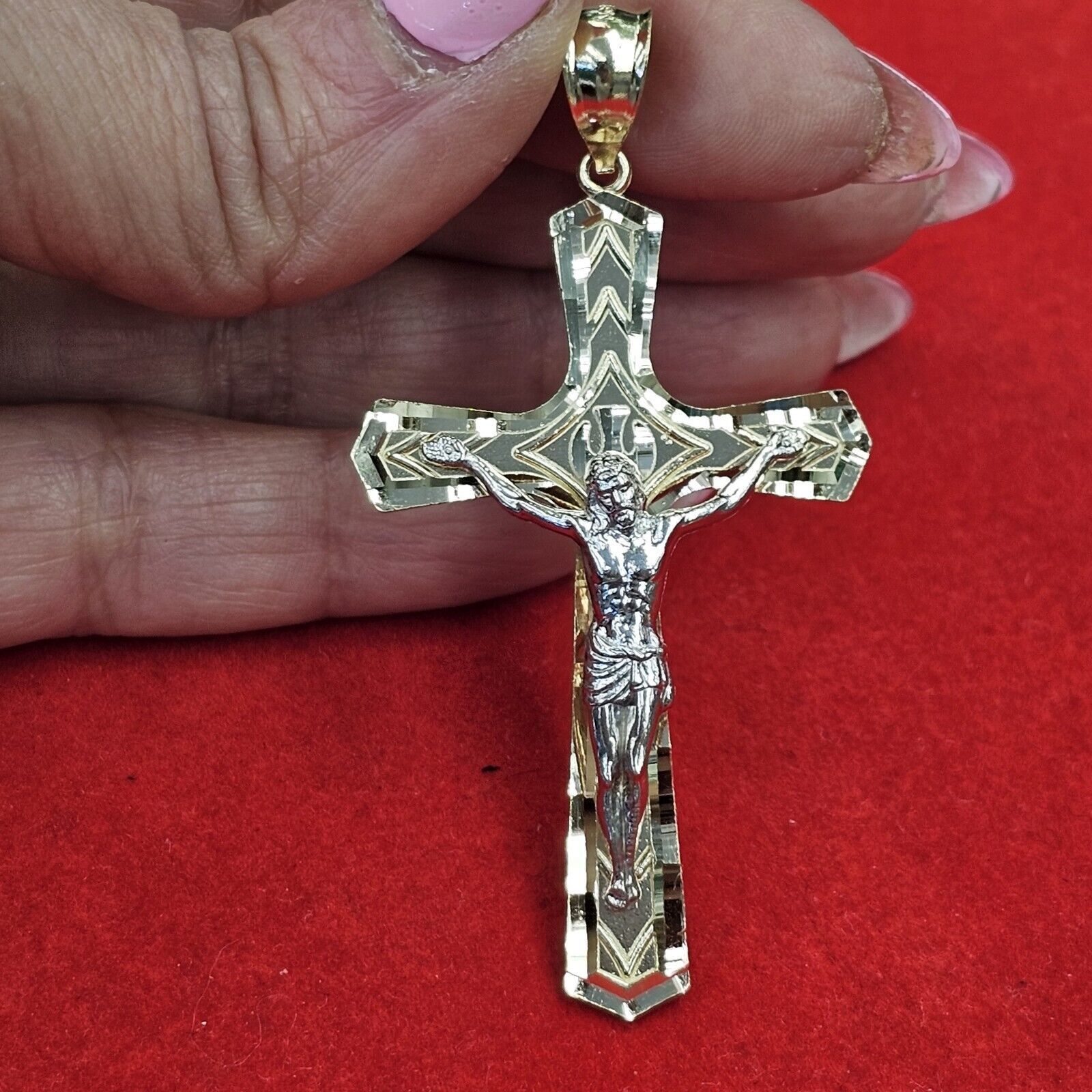 Other Big Two tone 14k Gold Jesus Crucifix Cross Pendant Size ONE SIZE - 4 Thumbnail