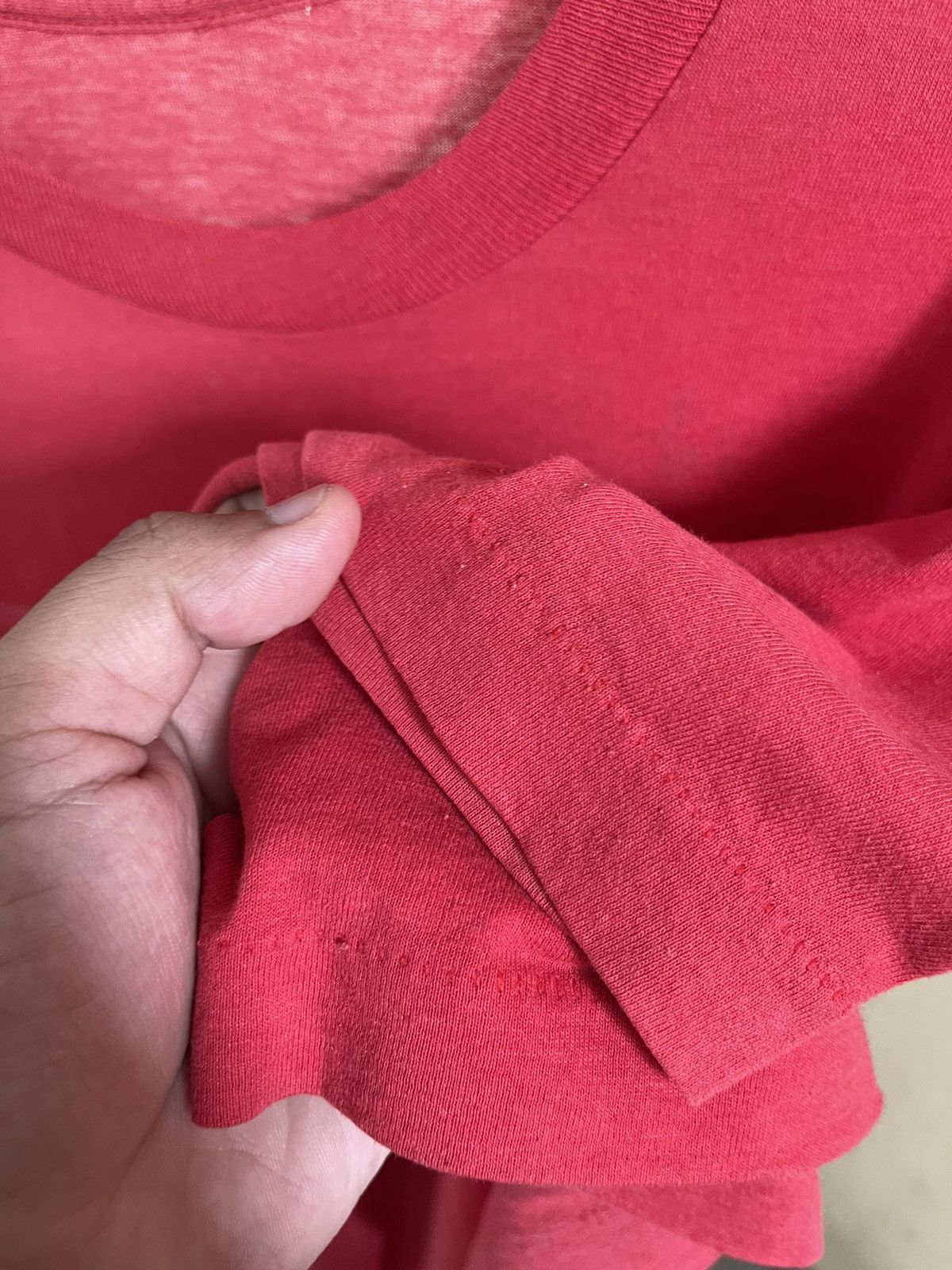 Vintage Vintage 1980s Shit Happens Faded Red Tee Size US L / EU 52-54 / 3 - 5 Thumbnail